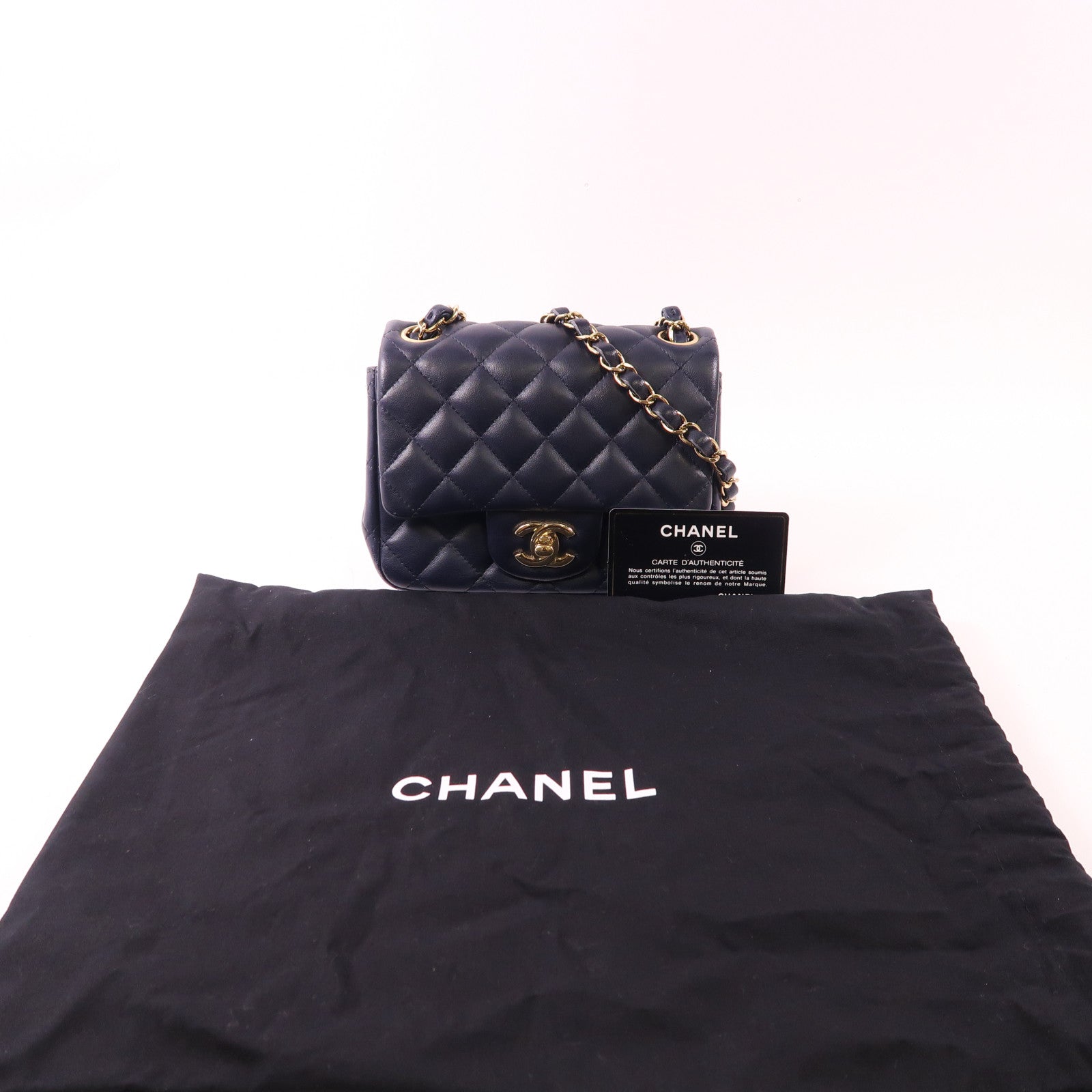 CHANEL 【激減優惠】羊皮皮革Mini Classic 17金扣鏈帶肩背袋