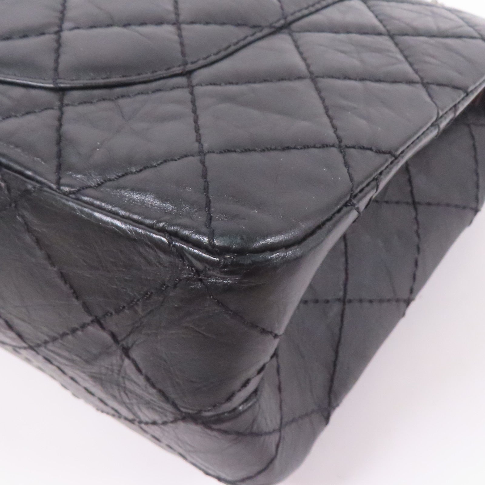 CHANEL 牛皮皮革2.55銀扣鏈帶肩背袋