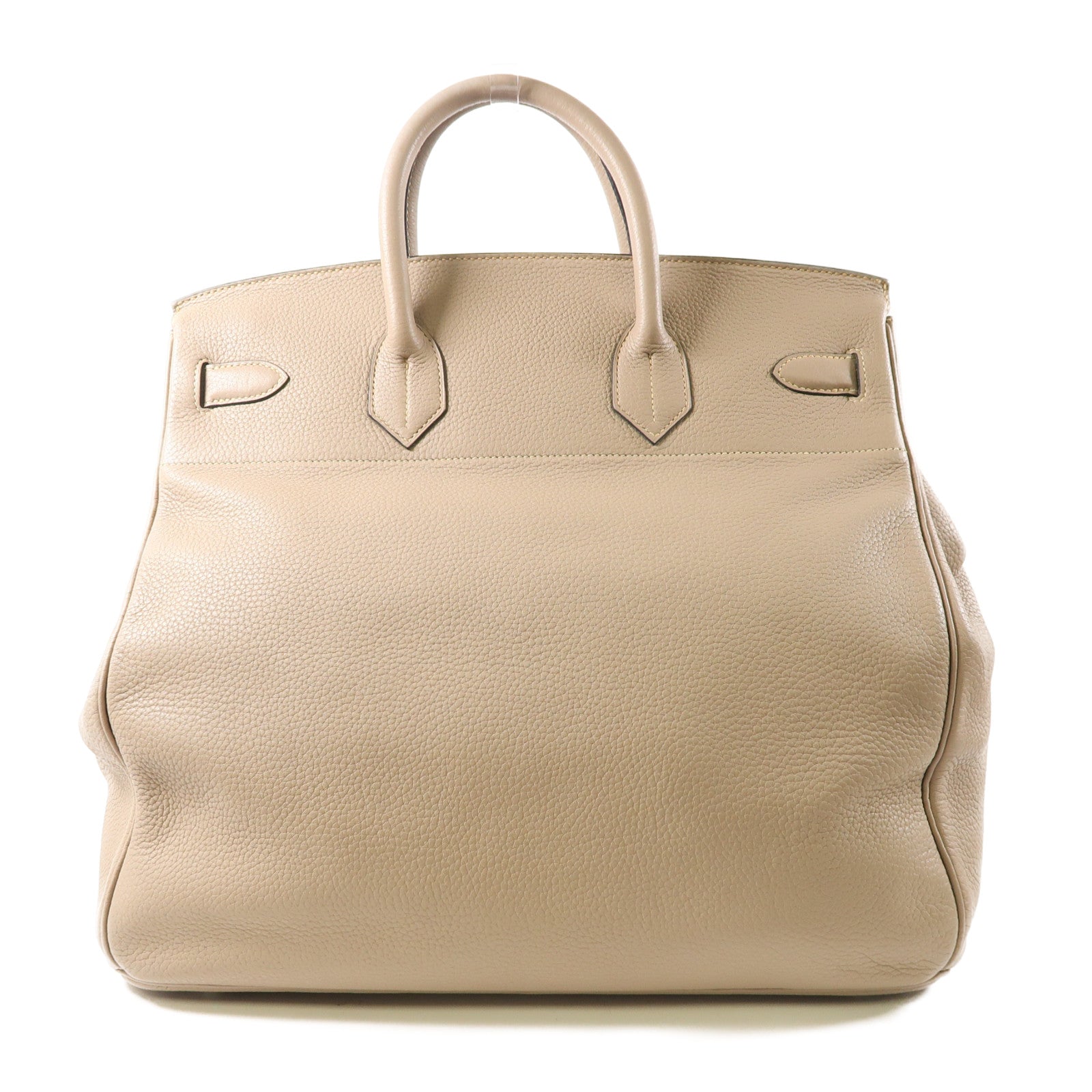 HERMES Clemence皮革Haut A Courroies 40銀扣手挽袋Gris Tourterelle淺灰色