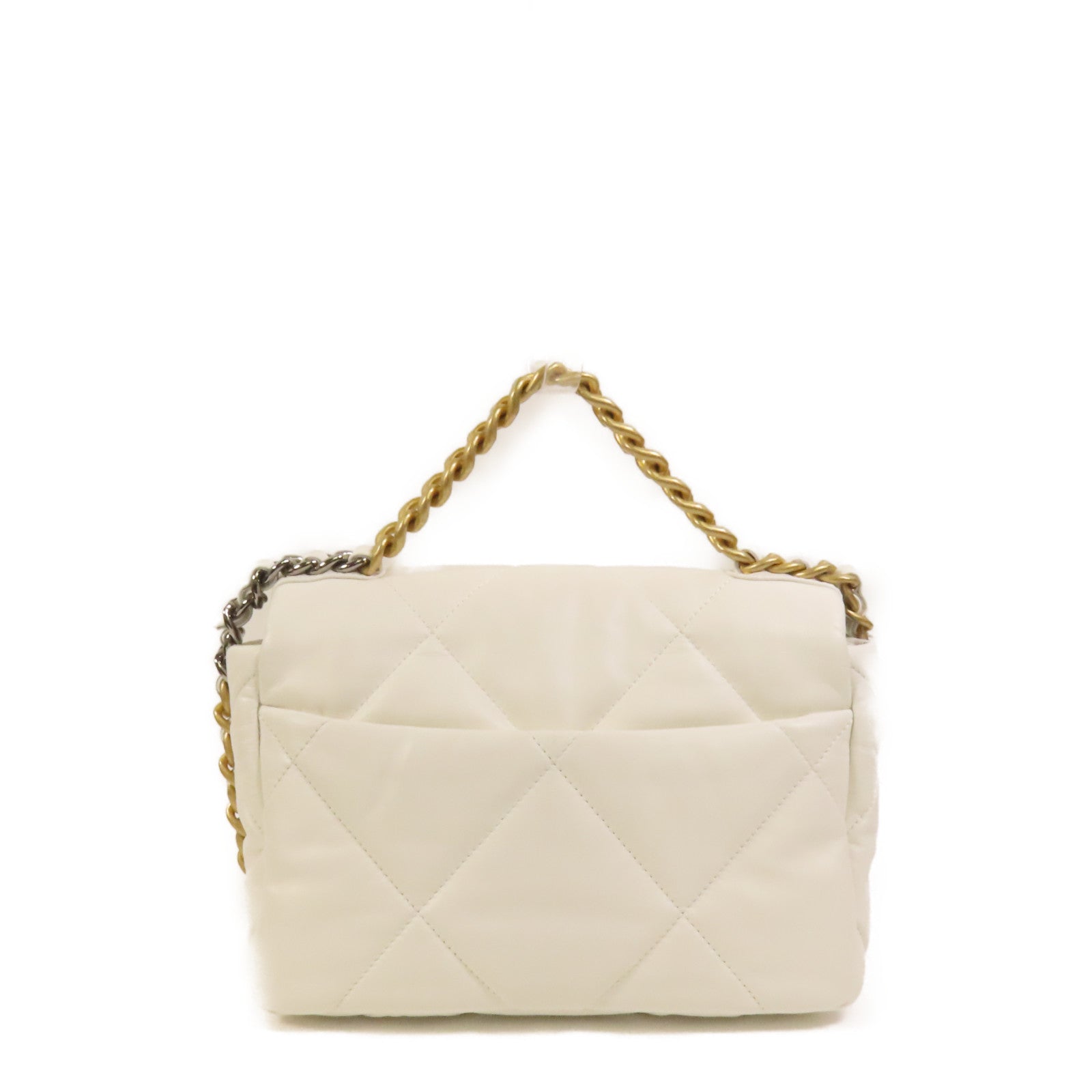 CHANEL 【激減優惠】牛皮皮革 Chanel 19 Small金扣鏈帶手挽肩背兩用袋