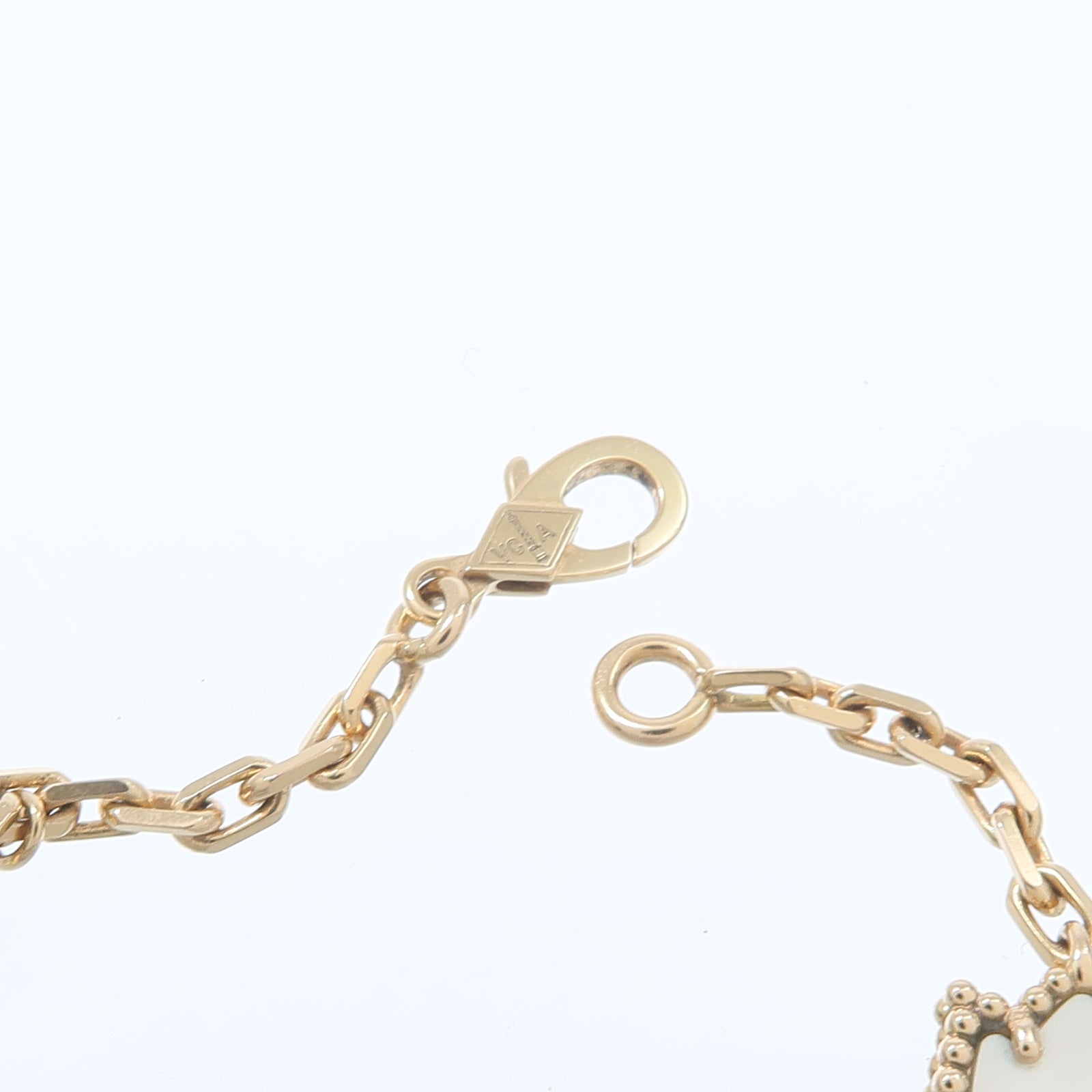 Van Cleef & Arpels 18K玫瑰金Lucky Spring Bracelet 5 Motifs珍珠母貝/縞瑪瑙/紅玉髓手鏈