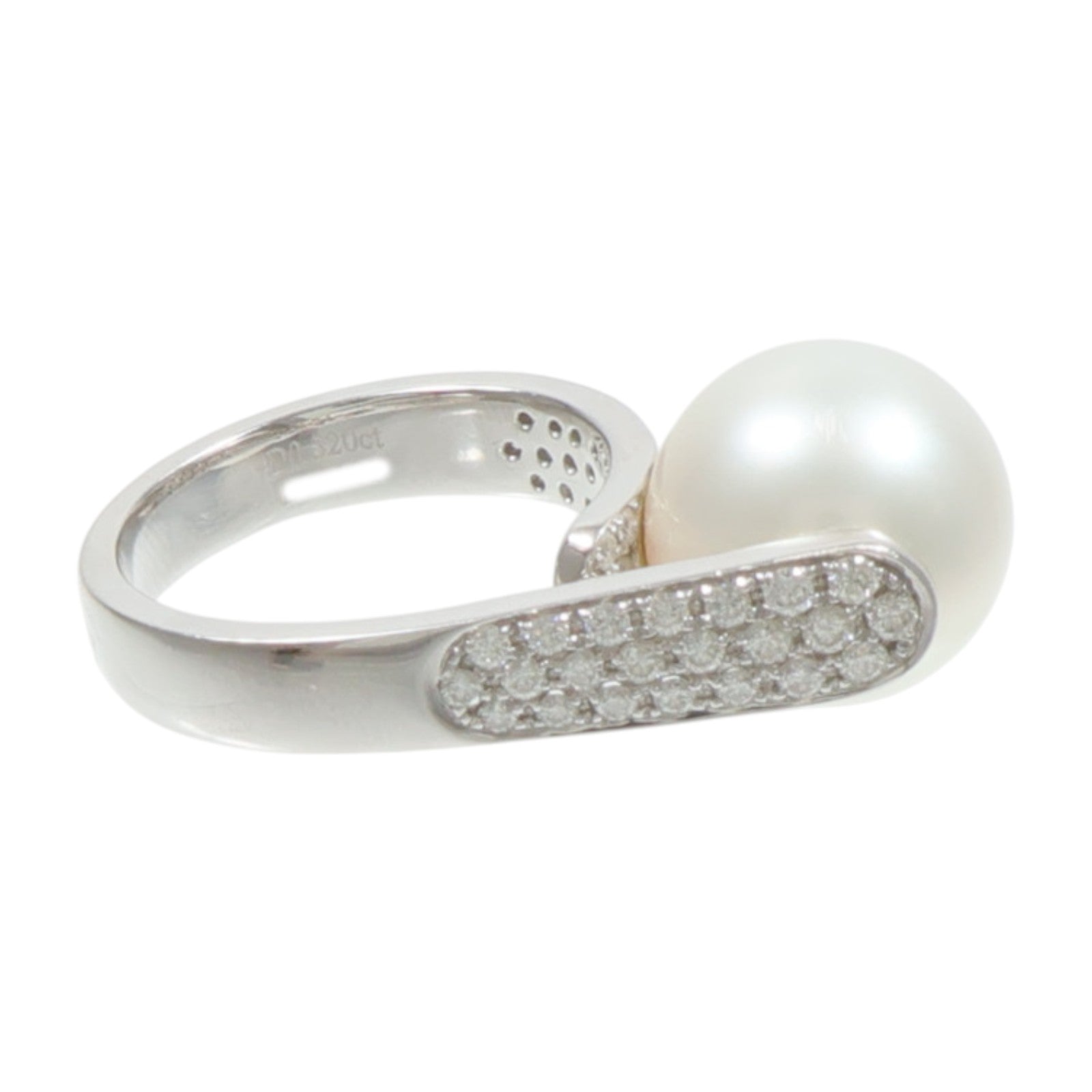 JEWELRY 18K白金Pearl Diamond Ring珍珠/鑽石戒指