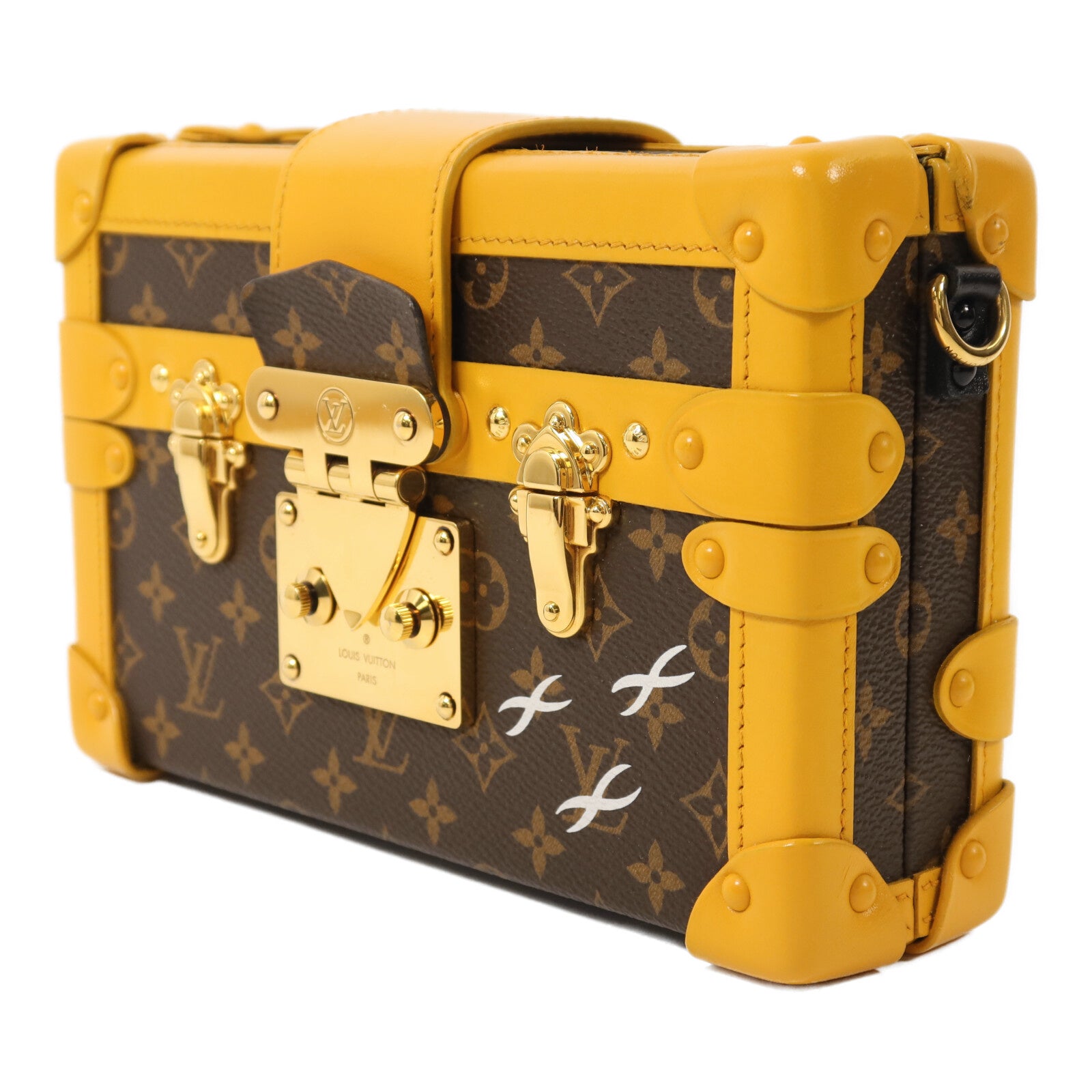 LOUIS VUITTON Monogram Petite Malle金扣肩背袋