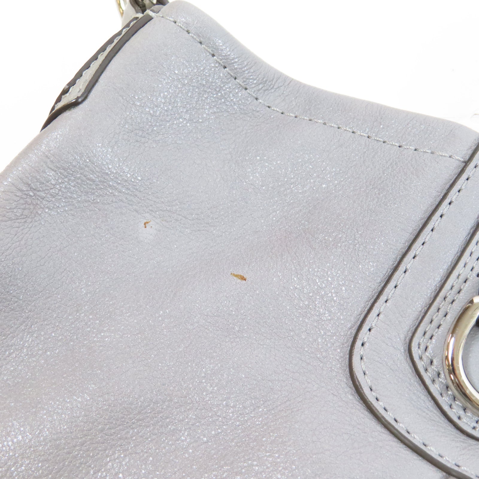 COACH 【激減優惠】牛皮皮革2 Way Shoulder Bag銀扣手挽肩背兩用袋灰色
