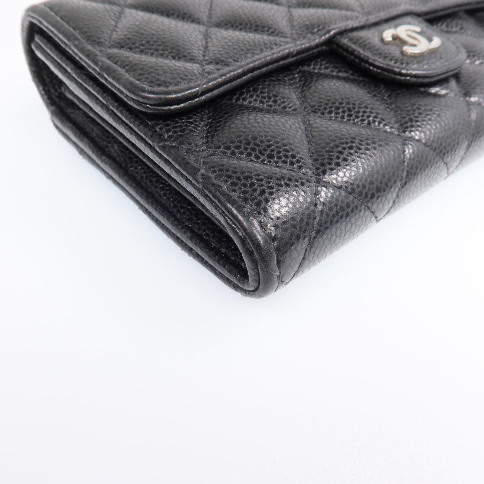 CHANEL 牛皮皮革Wallet銀扣長錢包