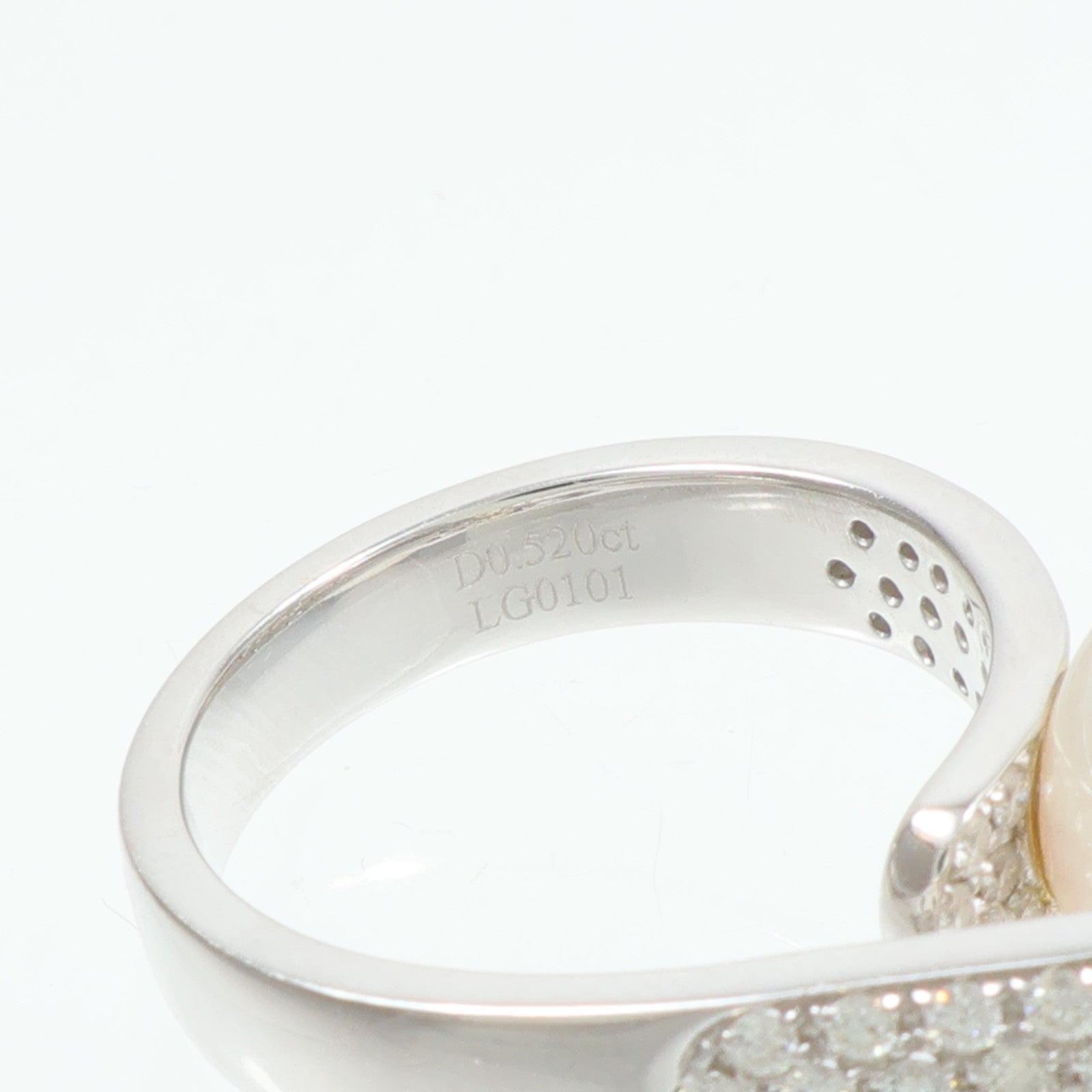 JEWELRY 18K白金Pearl Diamond Ring珍珠/鑽石戒指