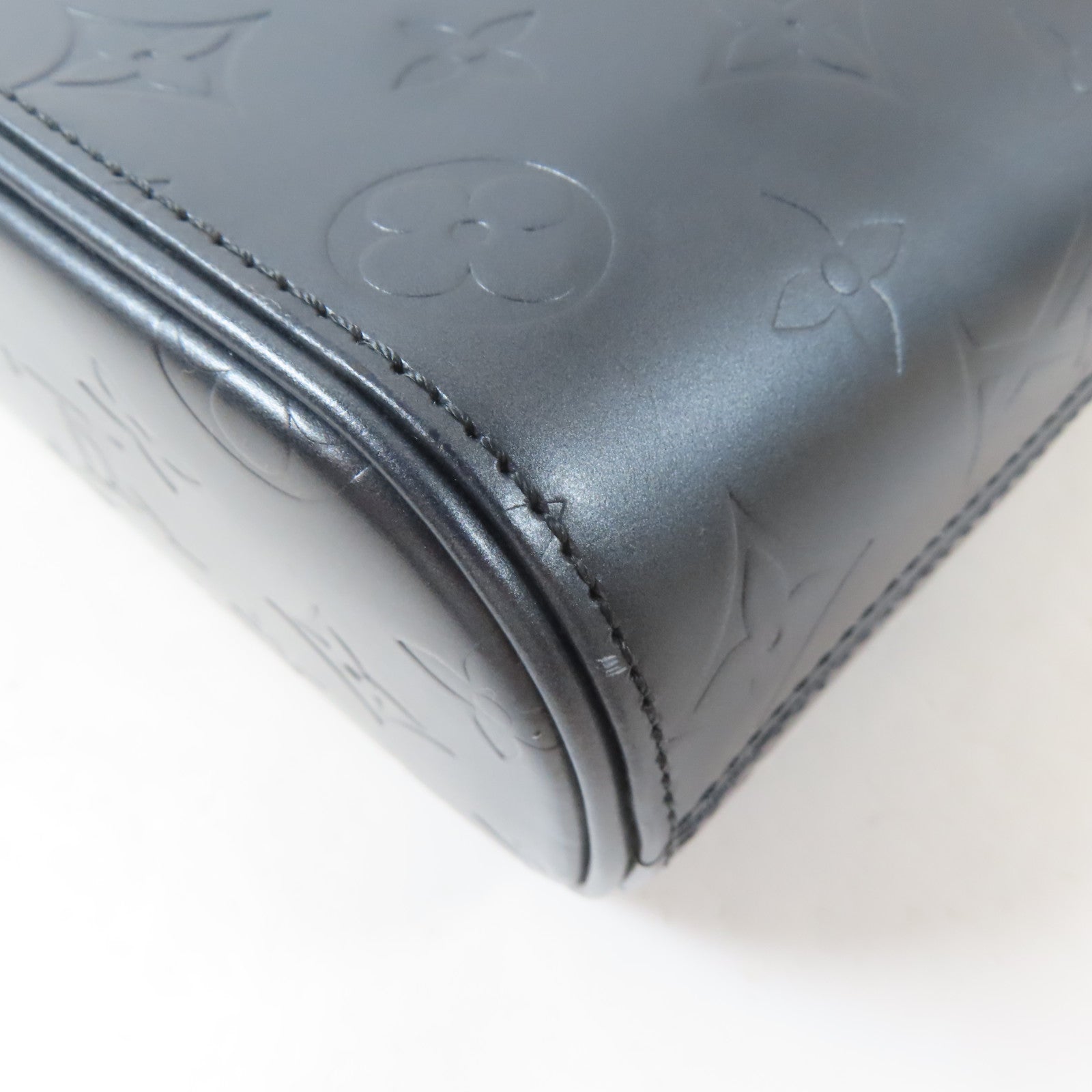LOUIS VUITTON Monogram Mat Alston銀扣肩背袋灰色
