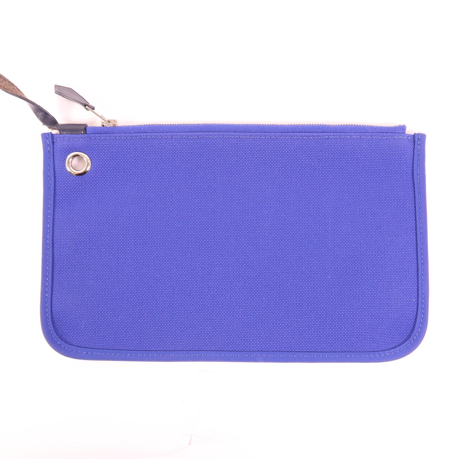 HERMES 【激減優惠】帆布Herbag PM銀扣手挽肩背兩用袋Bleu Electrique