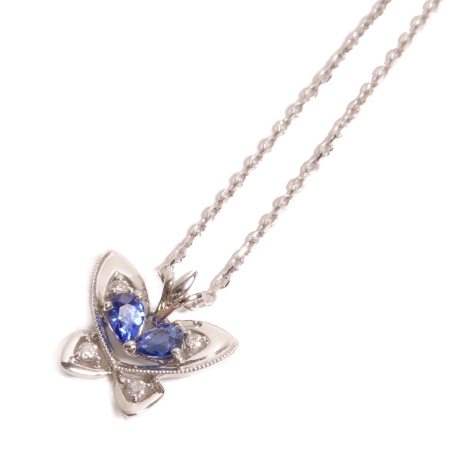 JEWELRY 【激減優惠】18K白金Diamond Necklace鑽石項鏈藍色
