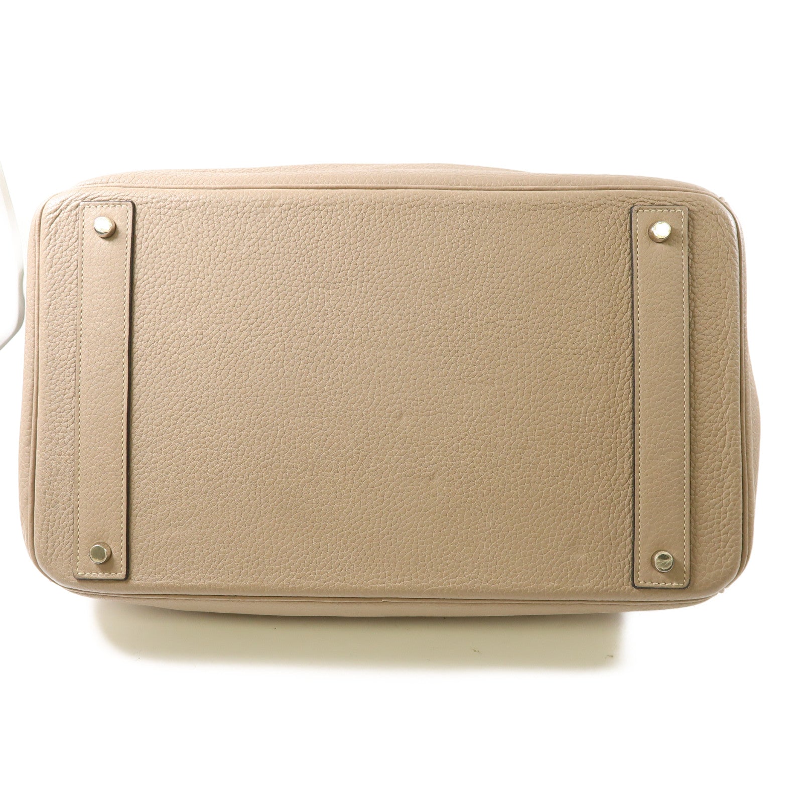 HERMES Clemence皮革Haut A Courroies 40銀扣手挽袋Gris Tourterelle淺灰色