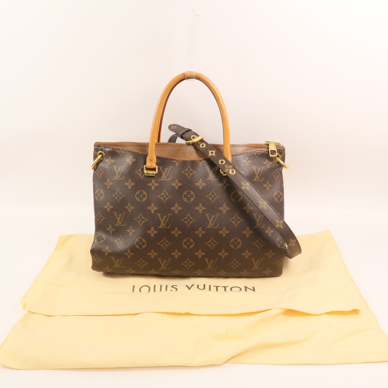 LOUIS VUITTON Monogram Pallas MM金扣手挽肩背兩用袋