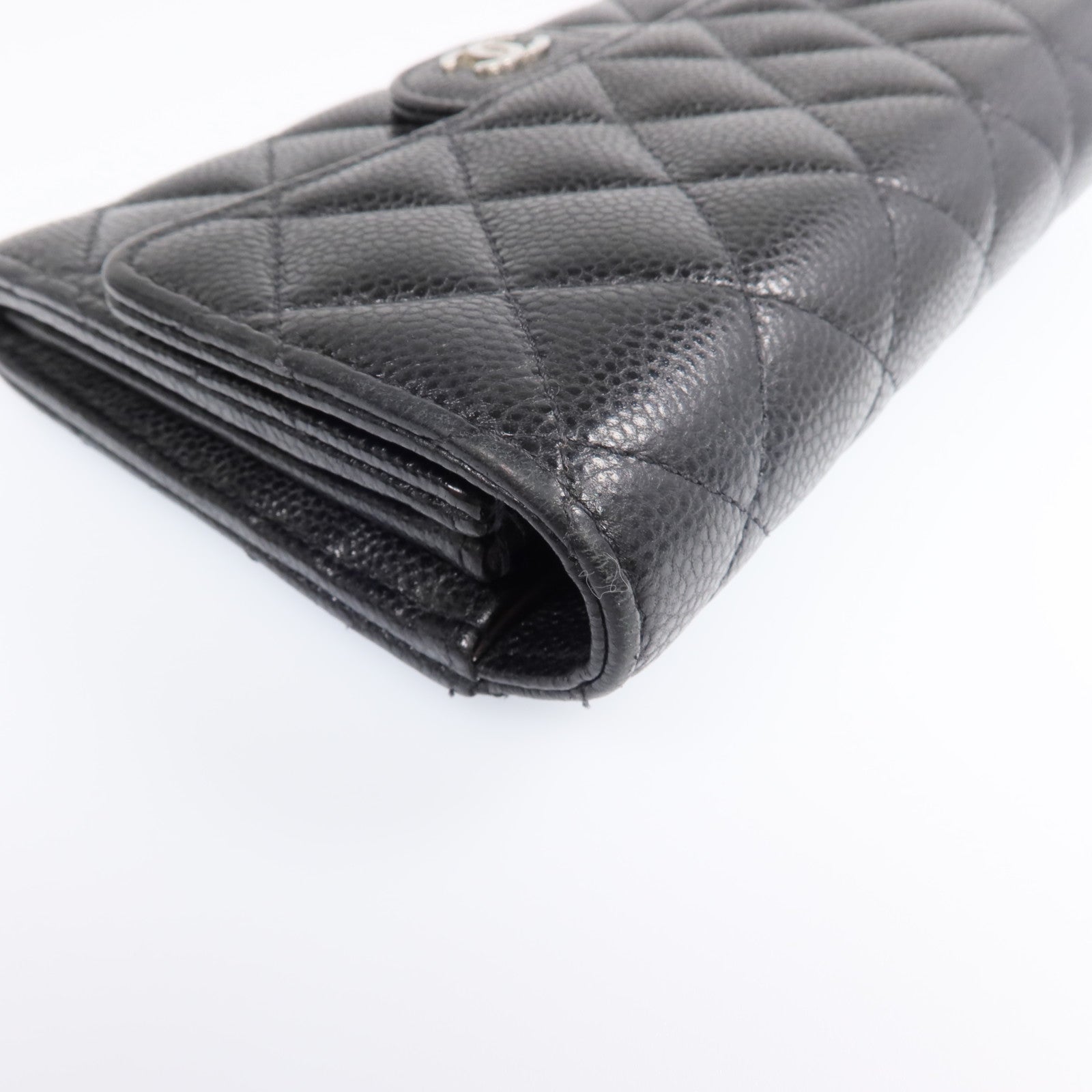 CHANEL 牛皮皮革Wallet銀扣長錢包