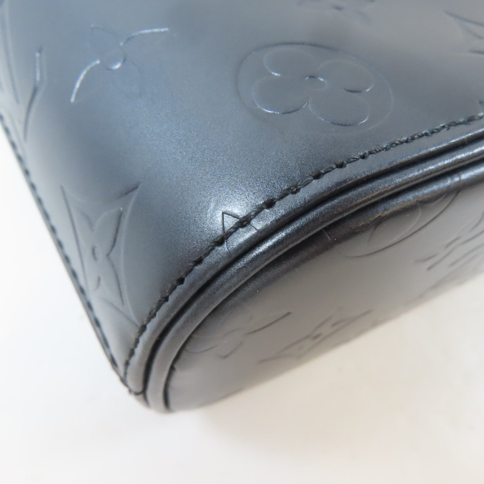 LOUIS VUITTON Monogram Mat Alston銀扣肩背袋灰色