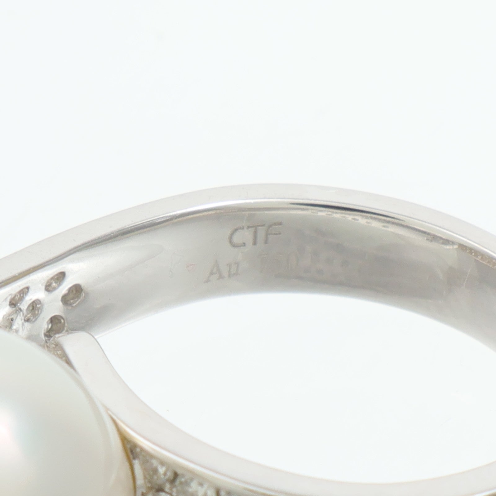 JEWELRY 18K白金Pearl Diamond Ring珍珠/鑽石戒指