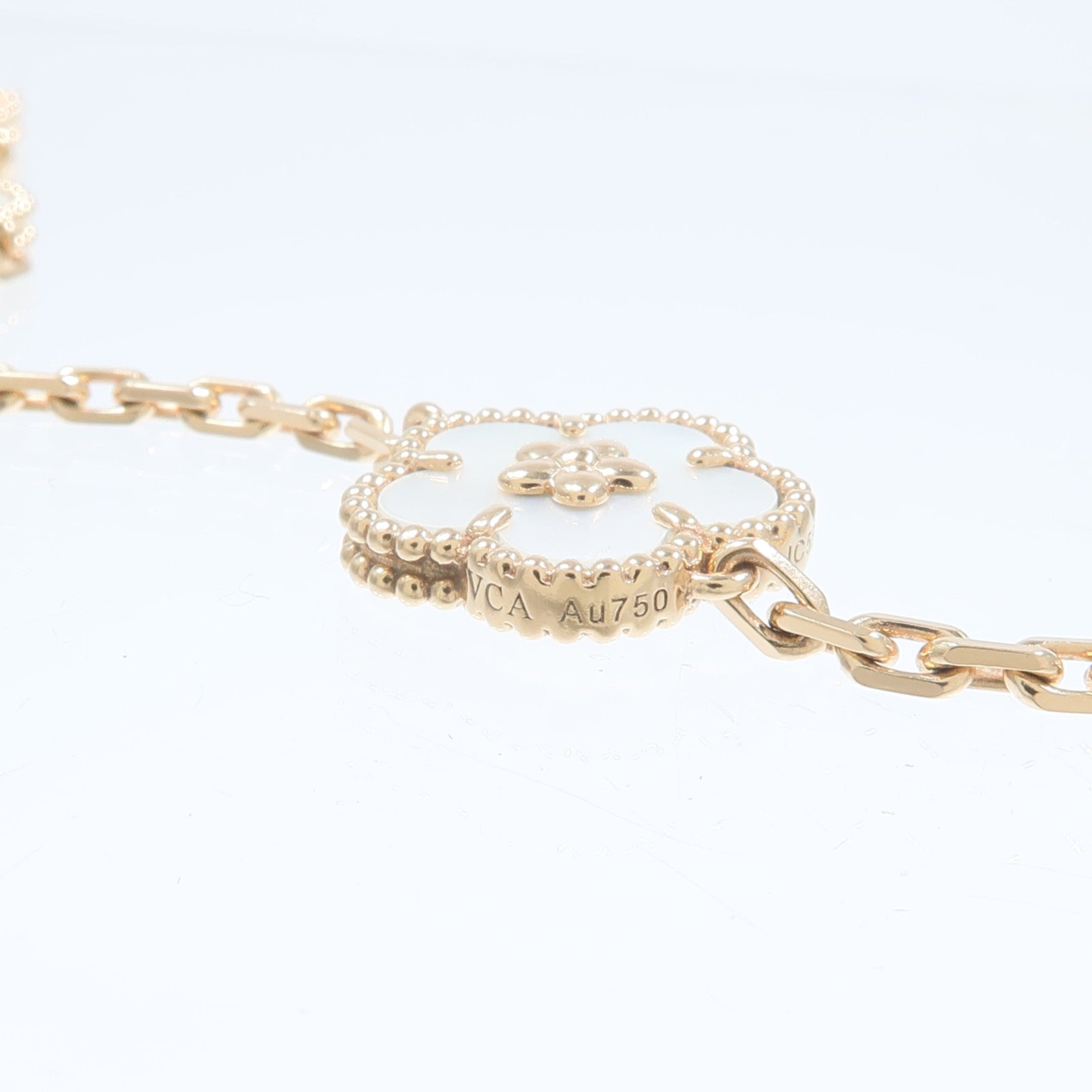 Van Cleef & Arpels 18K玫瑰金Lucky Spring Bracelet 5 Motifs珍珠母貝/縞瑪瑙/紅玉髓手鏈