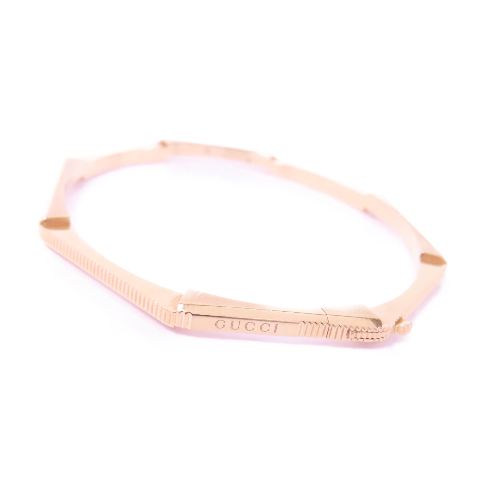 GUCCI 18K玫瑰金Link To Love Bangle手鐲