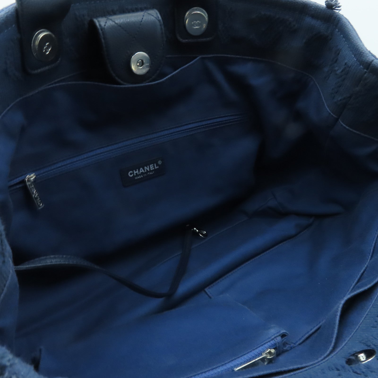 CHANEL 【激減優惠】帆布2way Shoulder Bag銀扣手挽肩背兩用袋藍色
