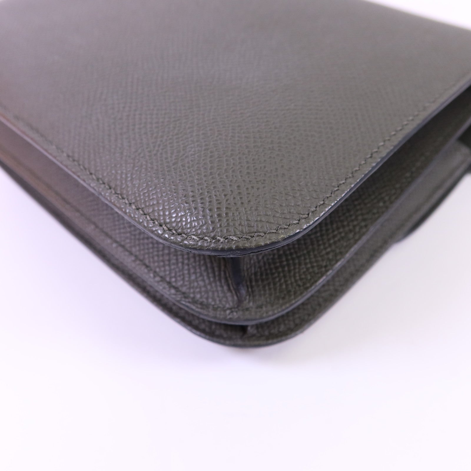 HERMES Veau Epsom皮革Constance Mini金扣肩背袋 Vert de Gris