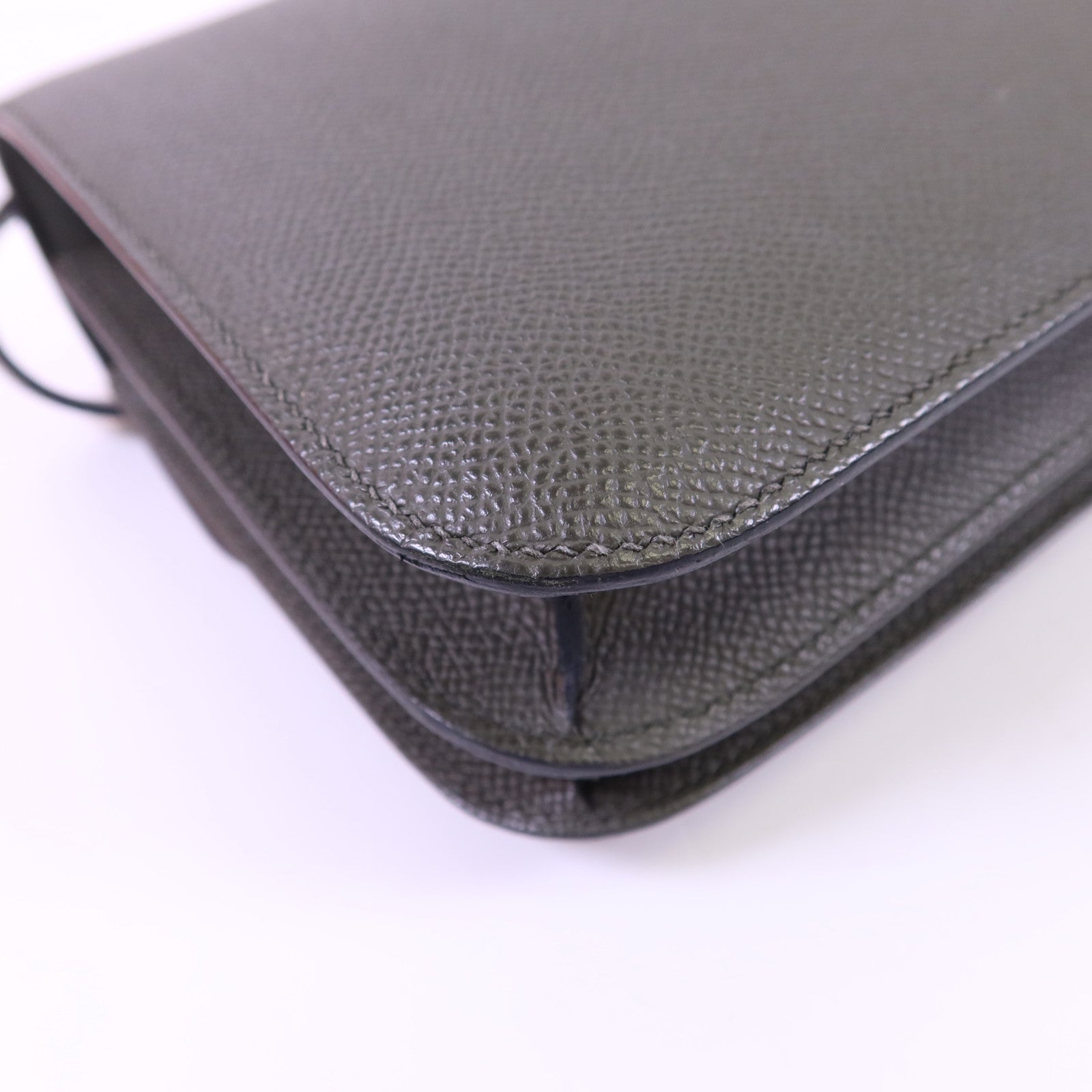 HERMES Veau Epsom皮革Constance Mini金扣肩背袋 Vert de Gris