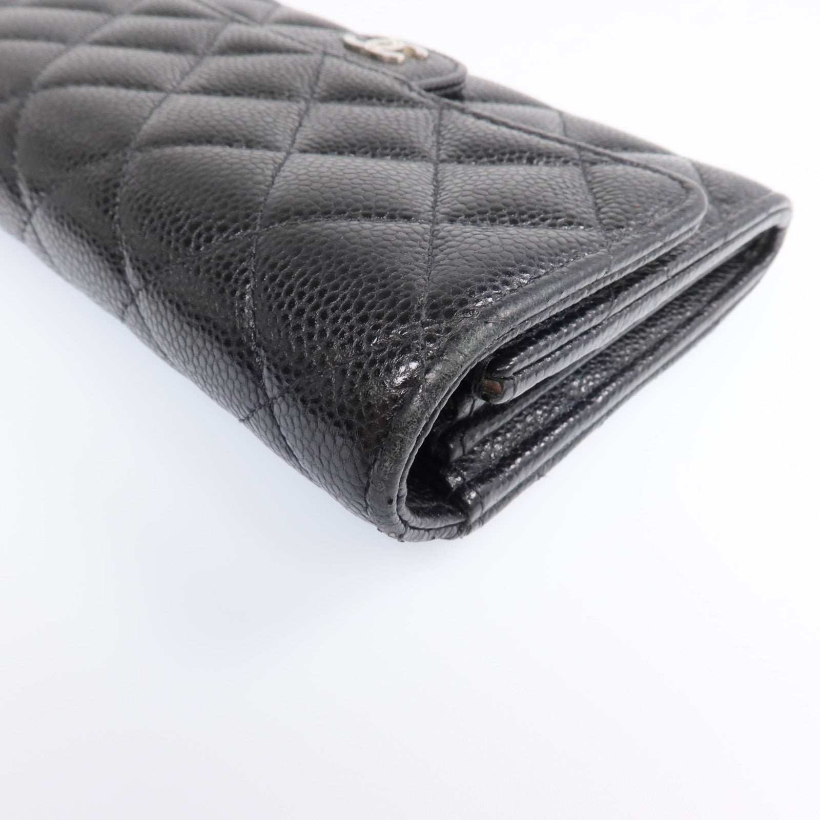 CHANEL 牛皮皮革Wallet銀扣長錢包