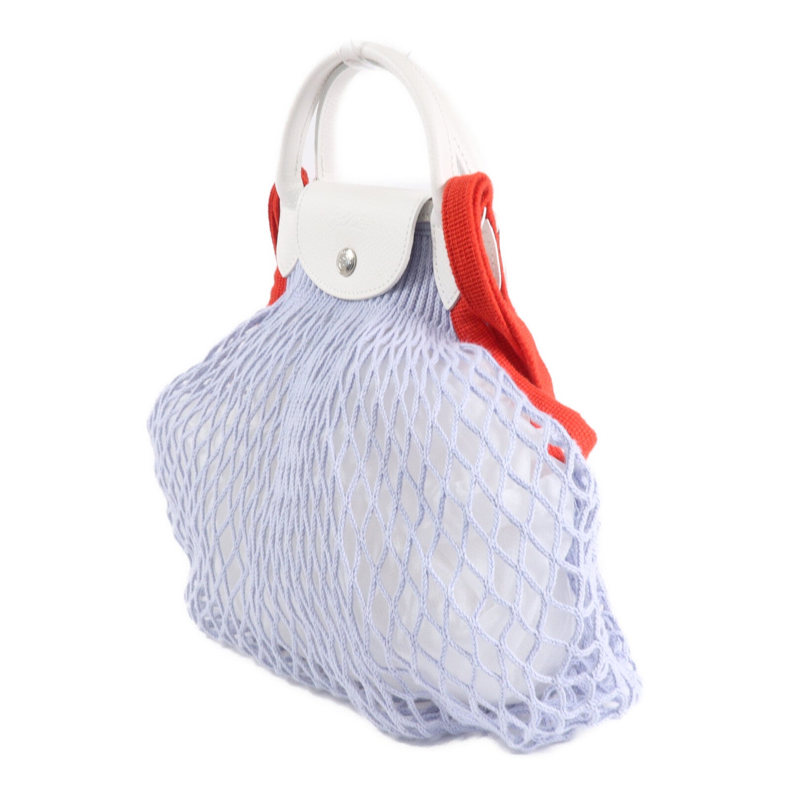 Longchamp 棉質/牛皮皮革Le Pliage Mesh Bag手挽肩背兩用袋