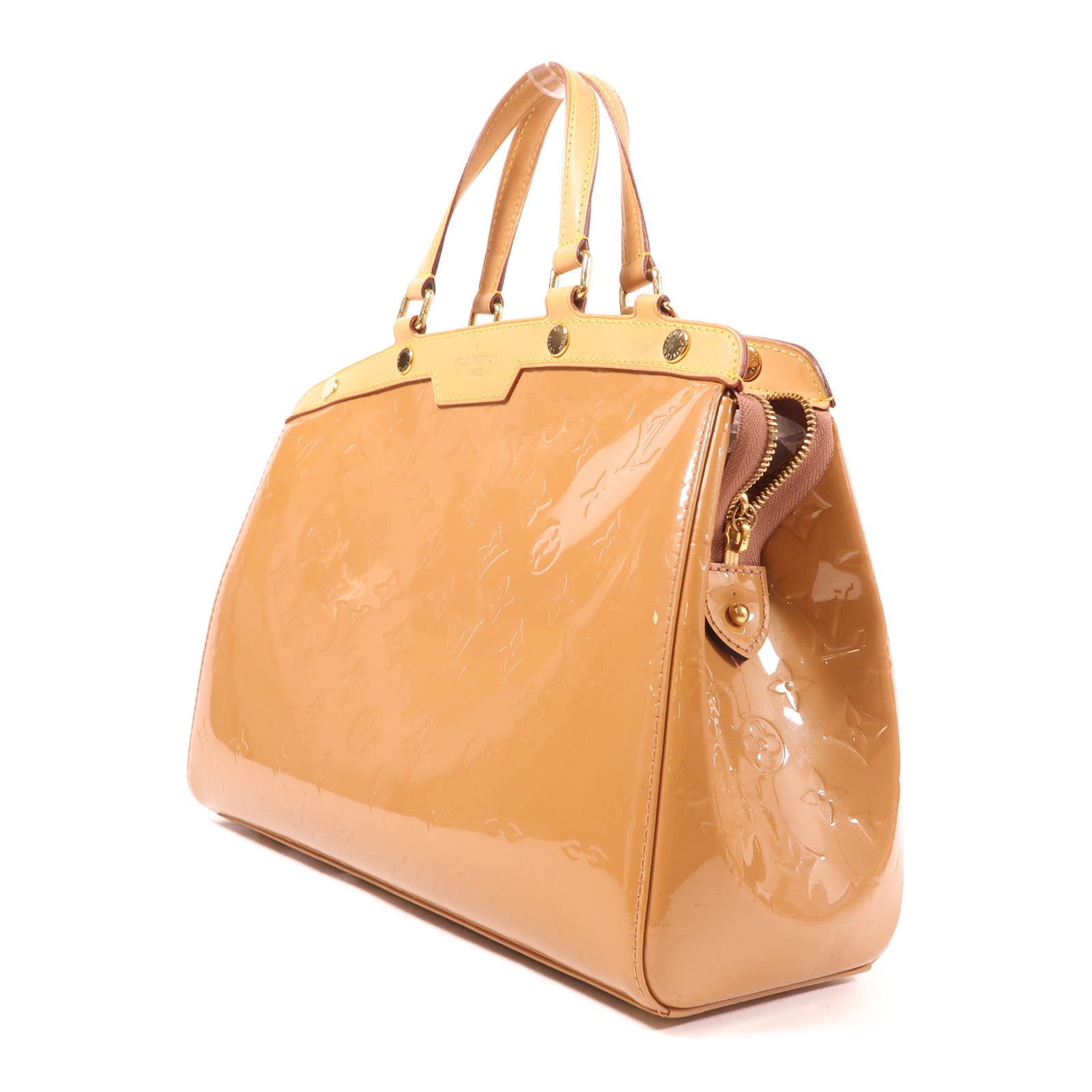 LOUIS VUITTON LV GHW Brea MM 2 Way Shoulder Bag M91588 Monogram Vernis Beige