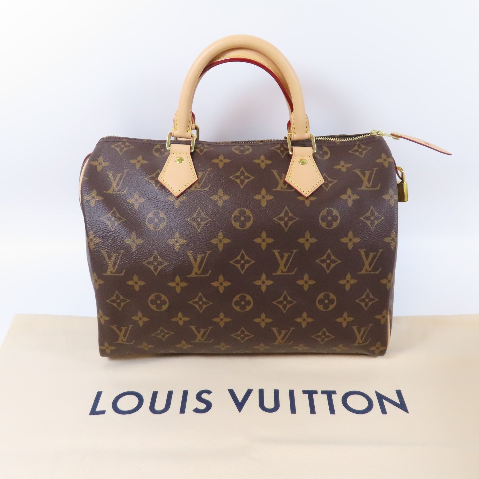 LOUIS VUITTON Monogram Speedy 30金扣手挽袋啡色