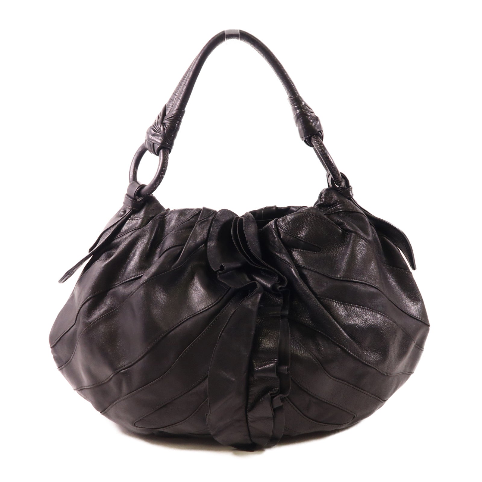 PRADA 皮革Shoulder Bag銀扣肩背袋