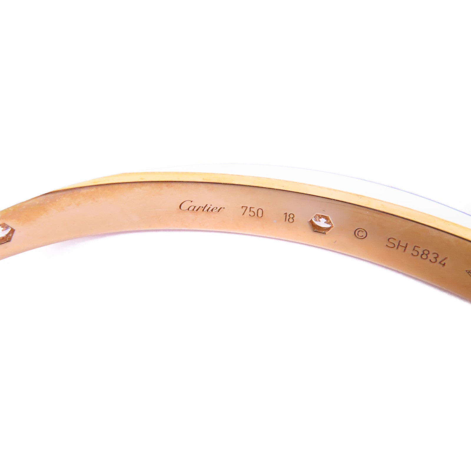 CARTIER 18K玫瑰金/白金Double Love Bracelet 12P Diamond鑽石手鐲