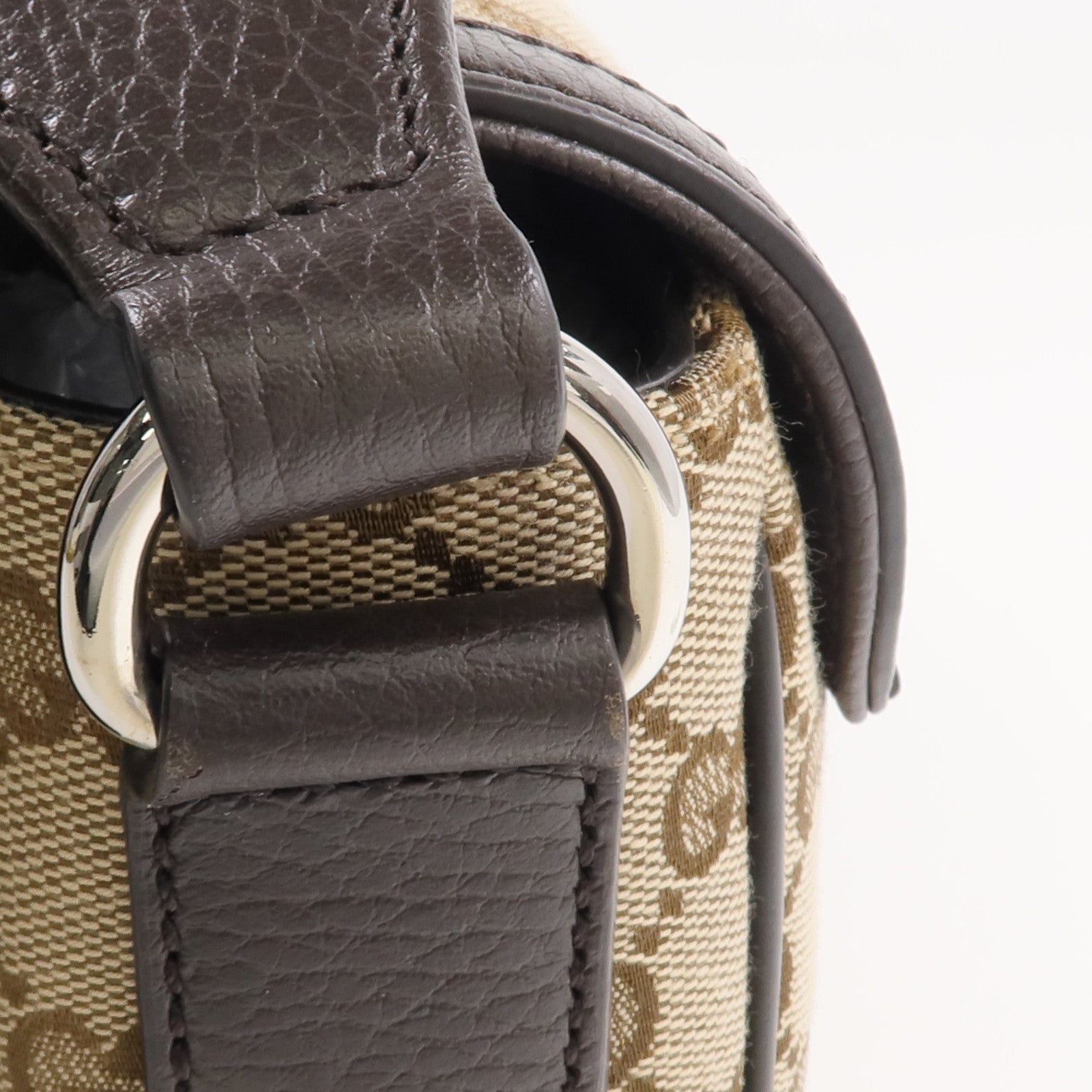 GUCCI 帆布Shoulder/Messenger Bag銀扣肩背袋