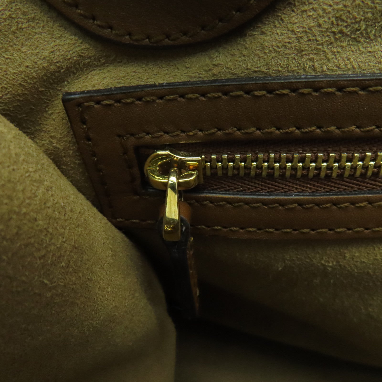 GUCCI 塗層帆布Chain Shoulder Bag金扣鏈帶肩背袋棕色
