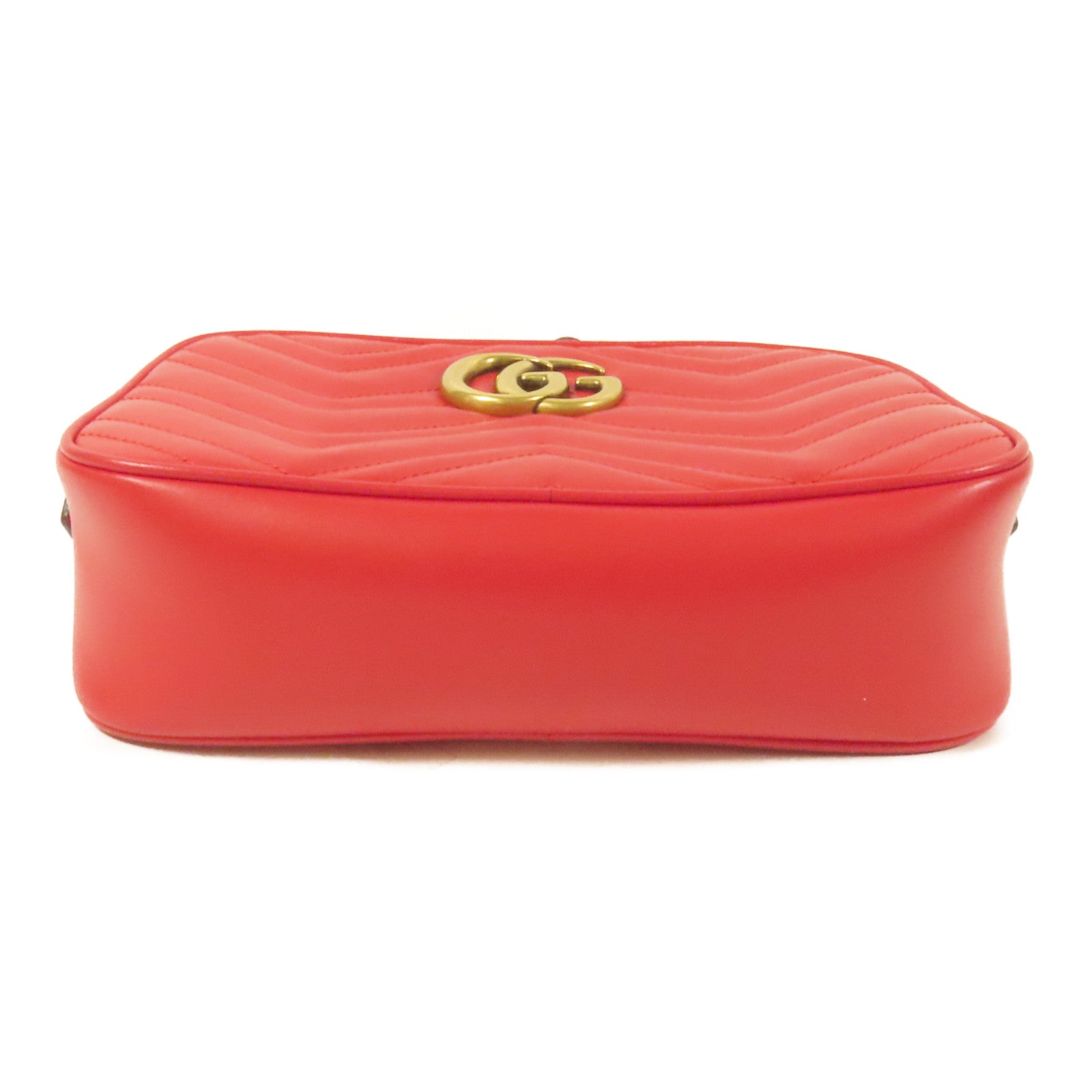 GUCCI 【激減優惠】牛皮皮革GG Marmont金扣肩背袋