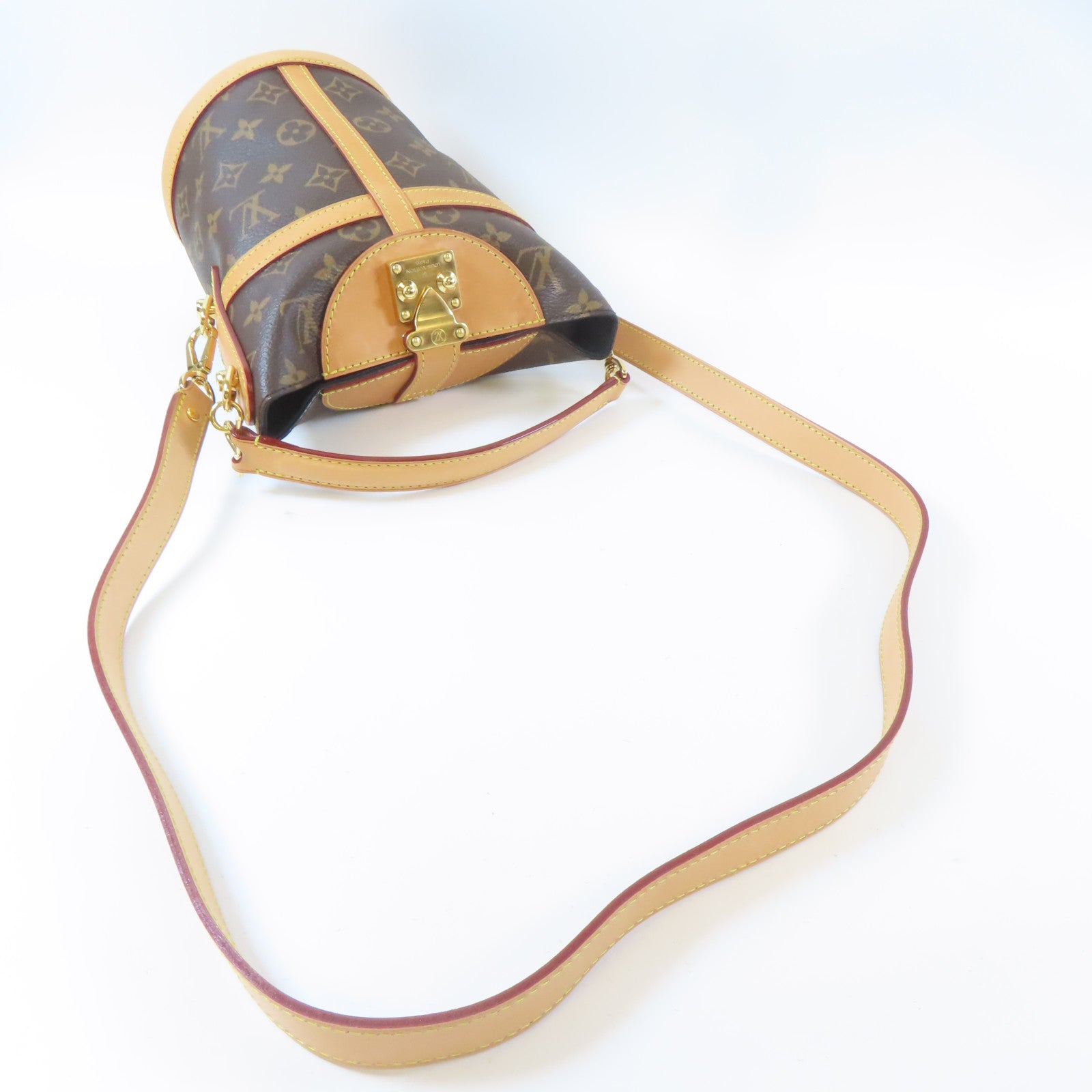 LOUIS VUITTON Monogram Duffle金扣手挽肩背兩用袋啡色