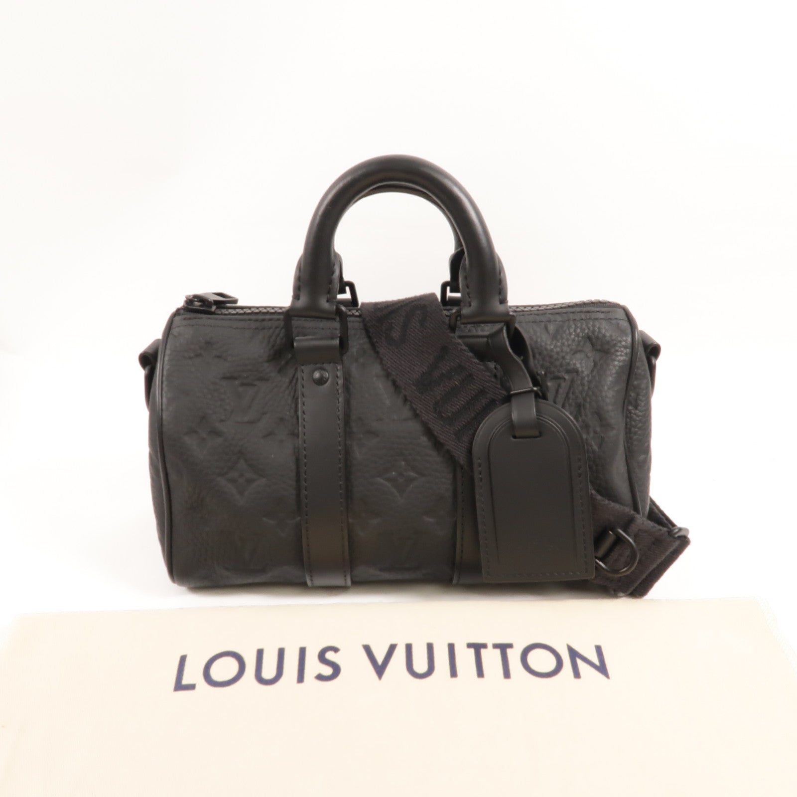 LOUIS VUITTON Monogram Taurillon Keepall Bandouliere 25手挽肩背兩用袋