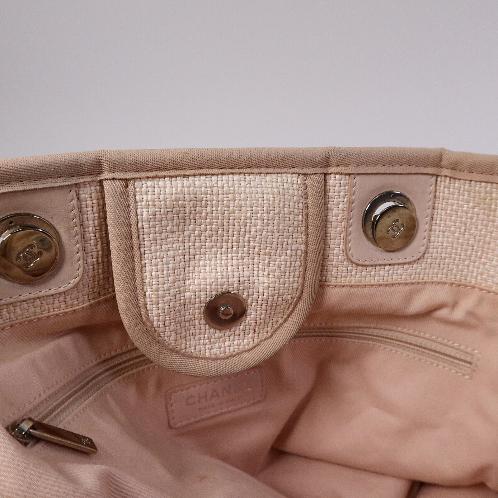 CHANEL 帆布Deauville Tote Bag手挽肩背兩用袋