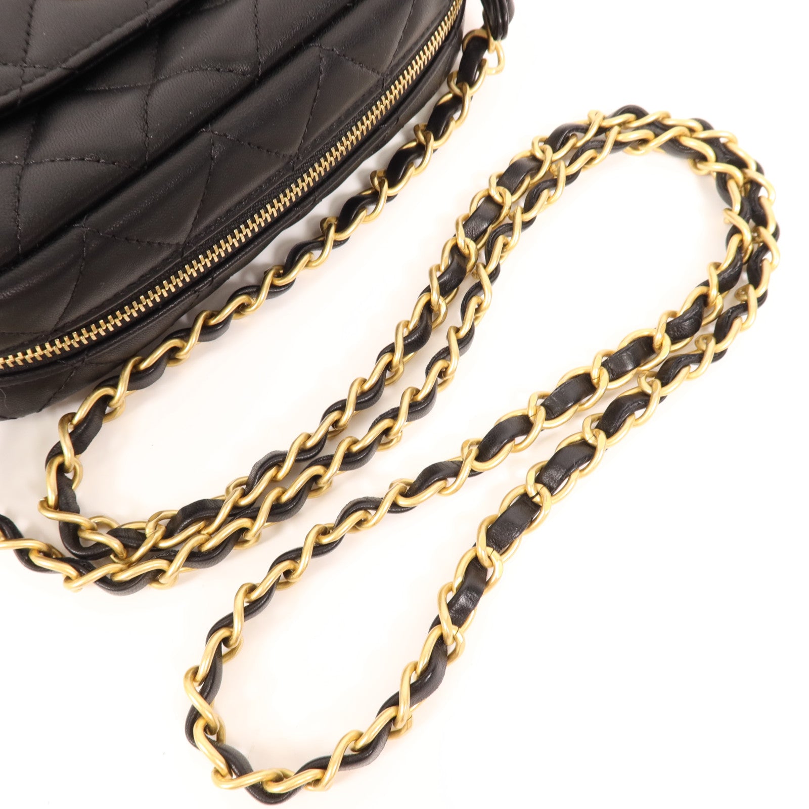 CHANEL 羊皮皮革Chain Shoulder金扣鏈帶肩背袋