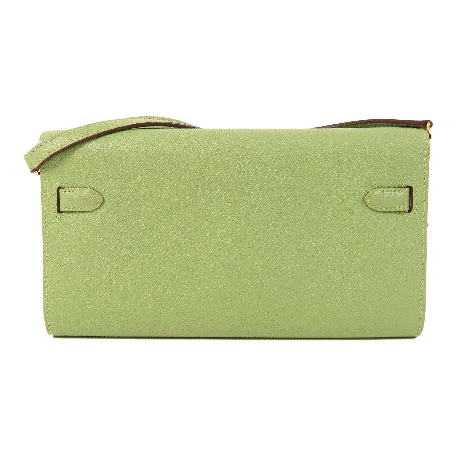 HERMES Epsom皮革Kelly To Go金扣肩背袋Vert Criquet
