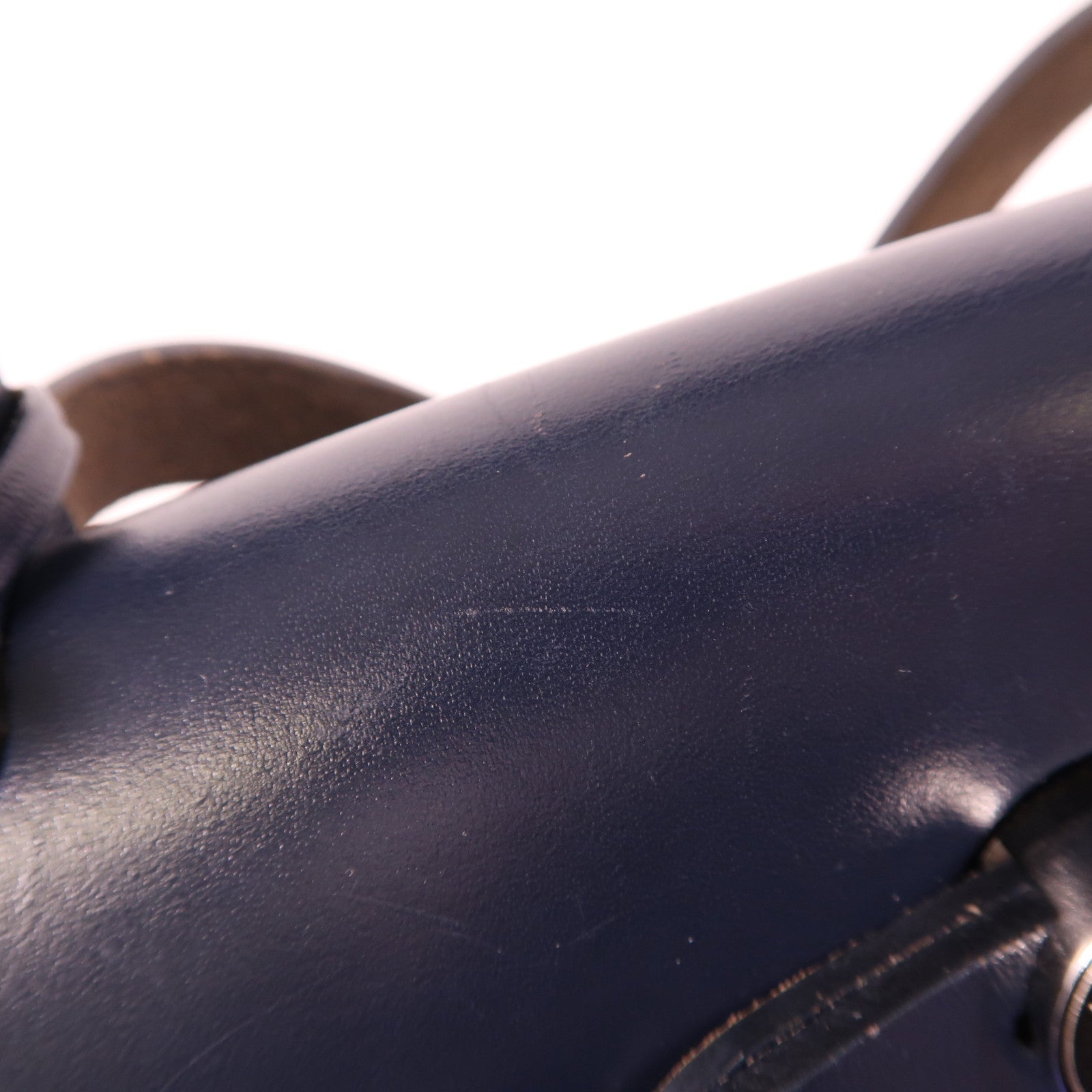 HERMES 帆布Herbag PM銀扣手挽肩背兩用袋Bleu Electrique