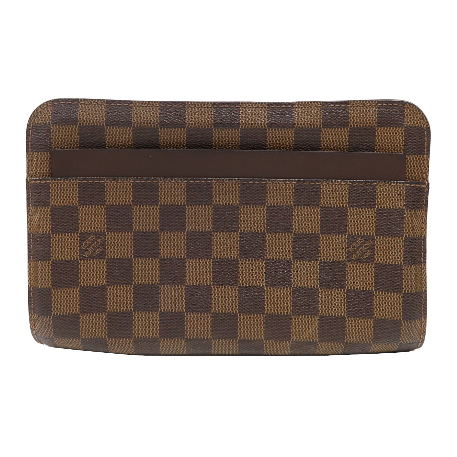 LOUIS VUITTON Damier Saint Louis金扣手拿包啡色