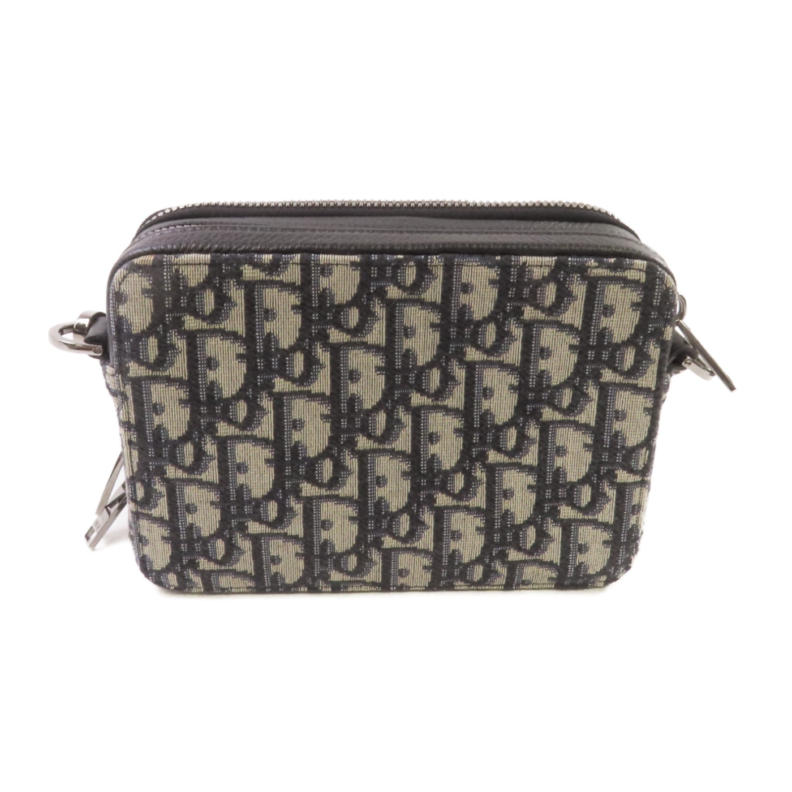 Dior Oblique帆布Zipped Pouch With Shoulder Bag銀扣肩背袋啡色/藍色