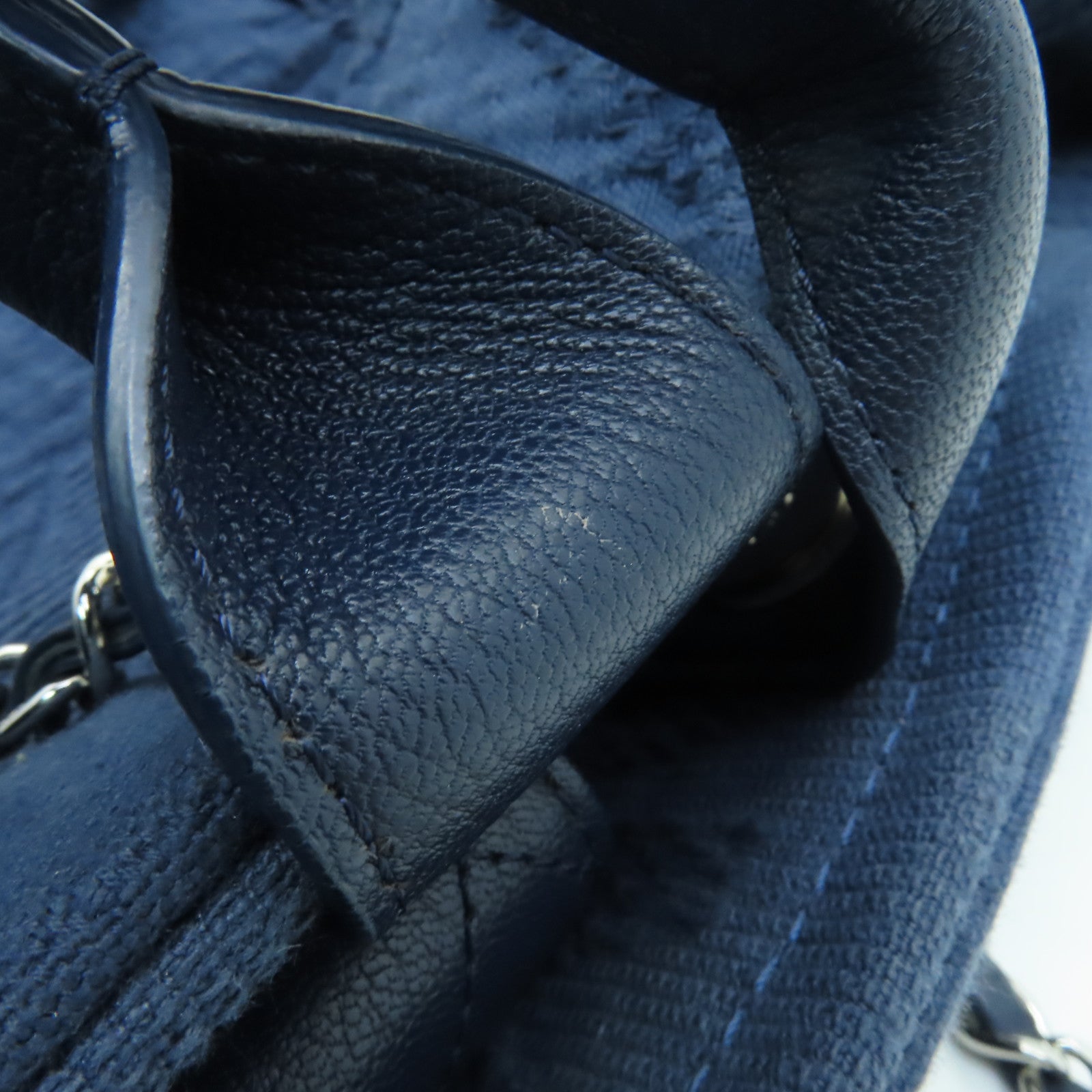 CHANEL 【激減優惠】帆布2way Shoulder Bag銀扣手挽肩背兩用袋藍色