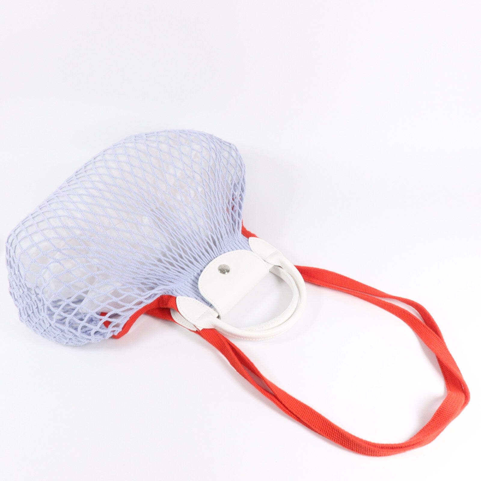 Longchamp 棉質/牛皮皮革Le Pliage Mesh Bag手挽肩背兩用袋