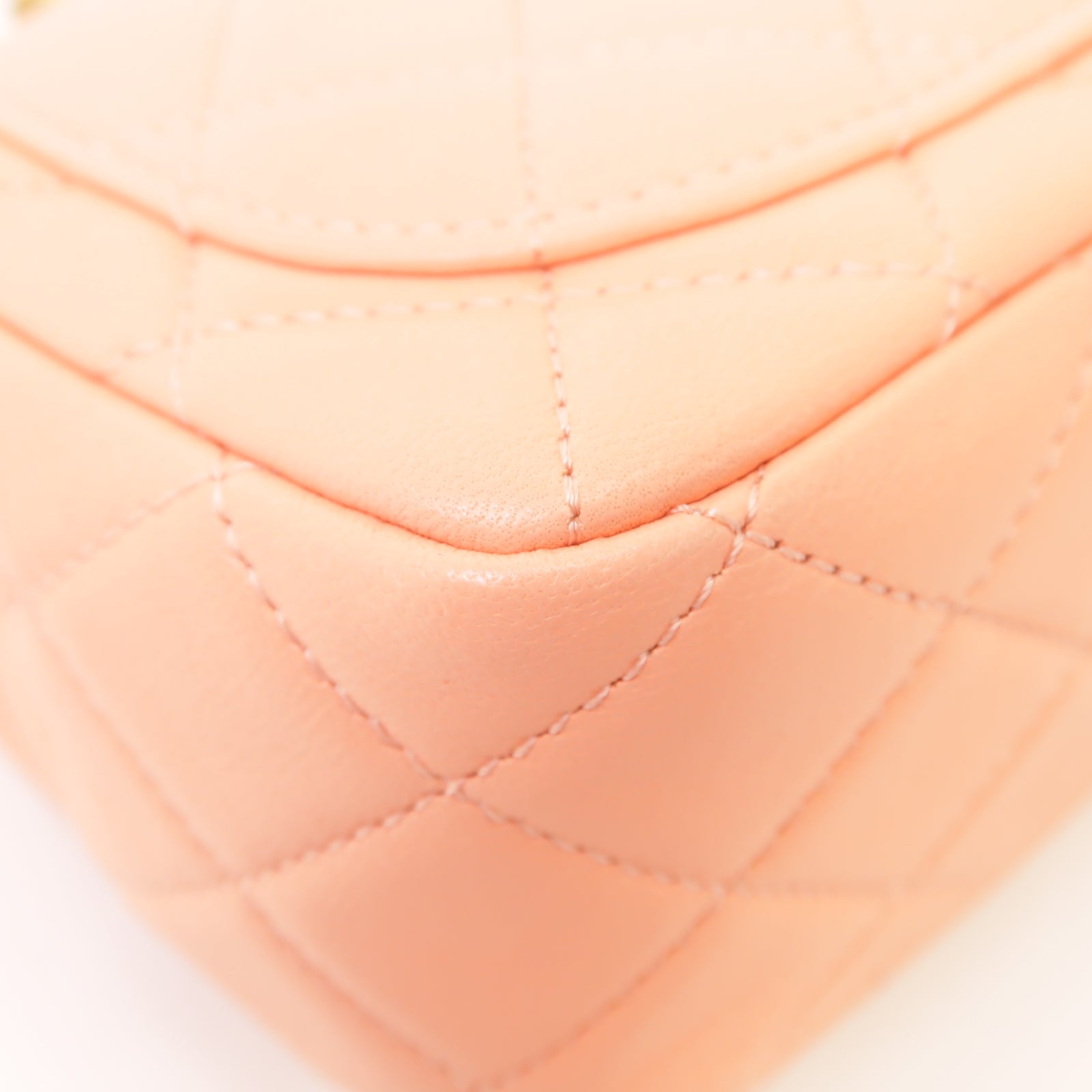 CHANEL 菱格羊皮皮革Classic Flap Mini 17cm Chain Shoulder Bag金扣鏈帶肩背袋深藍色