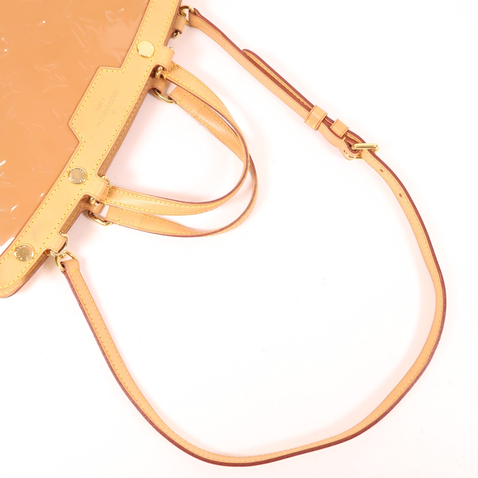 LOUIS VUITTON LV GHW Brea MM 2 Way Shoulder Bag M91588 Monogram Vernis Beige