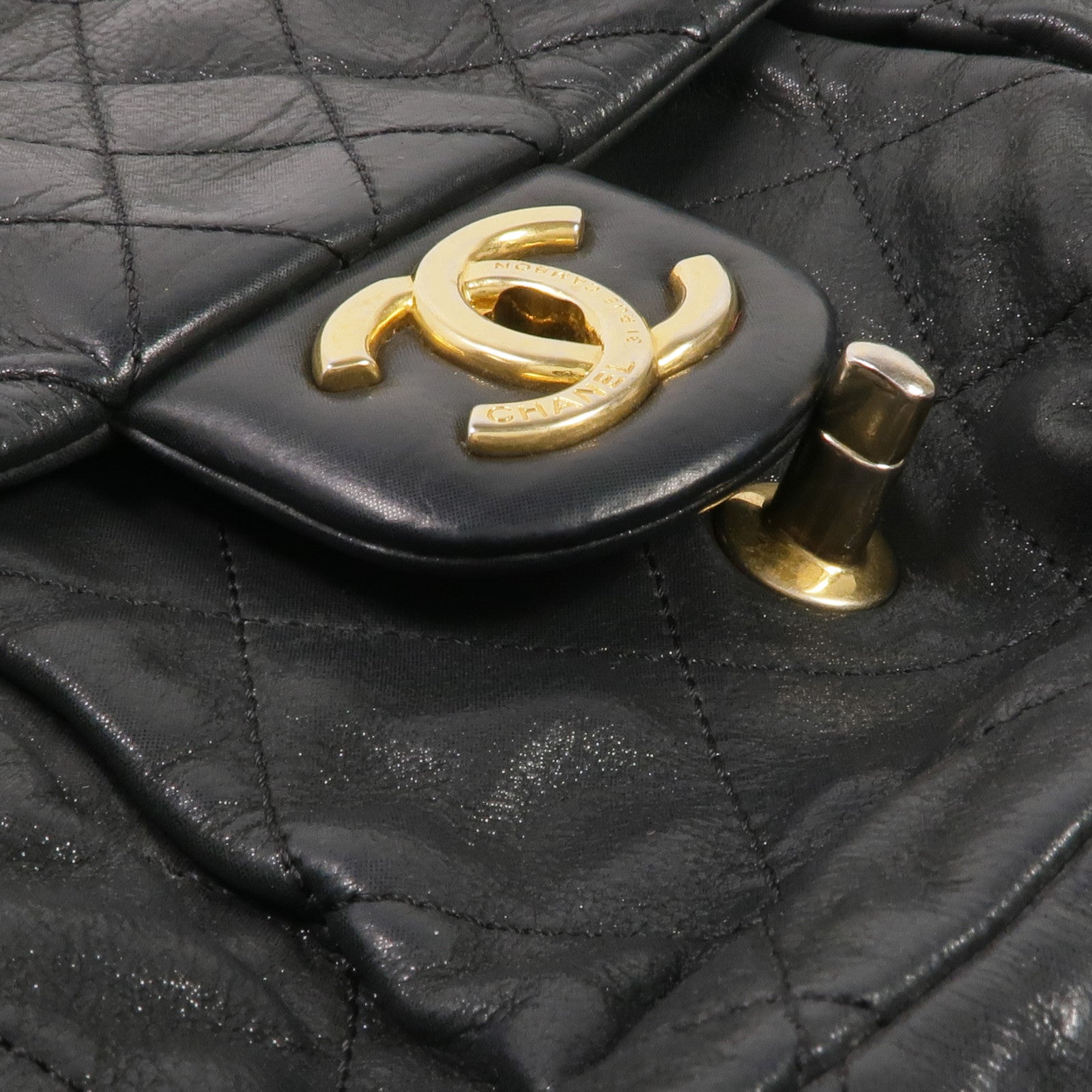 CHANEL 牛皮皮革Chain Shoulder Bag金扣鏈帶肩背袋