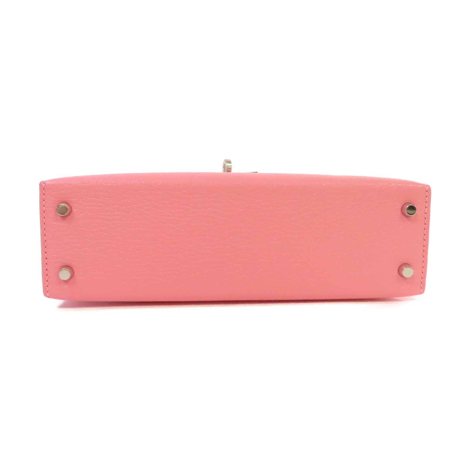 HERMES Chevre皮革Mini Kelly 2 2Way Shoulder Bag銀扣手挽肩背兩用袋Rose Confetti糖果粉色/Orange橙色