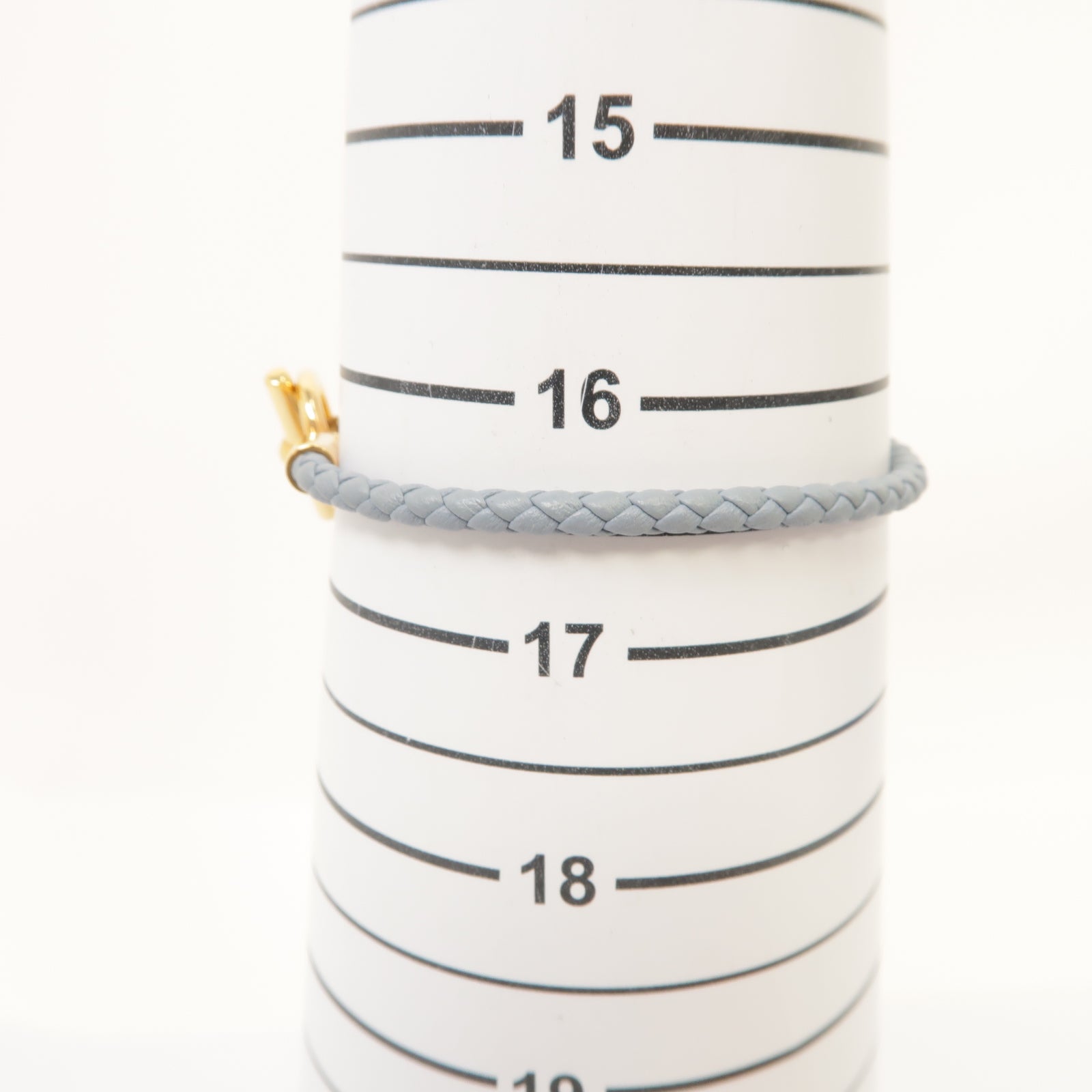 HERMES 牛皮皮革Glenan Bracelet金扣手鐲灰色