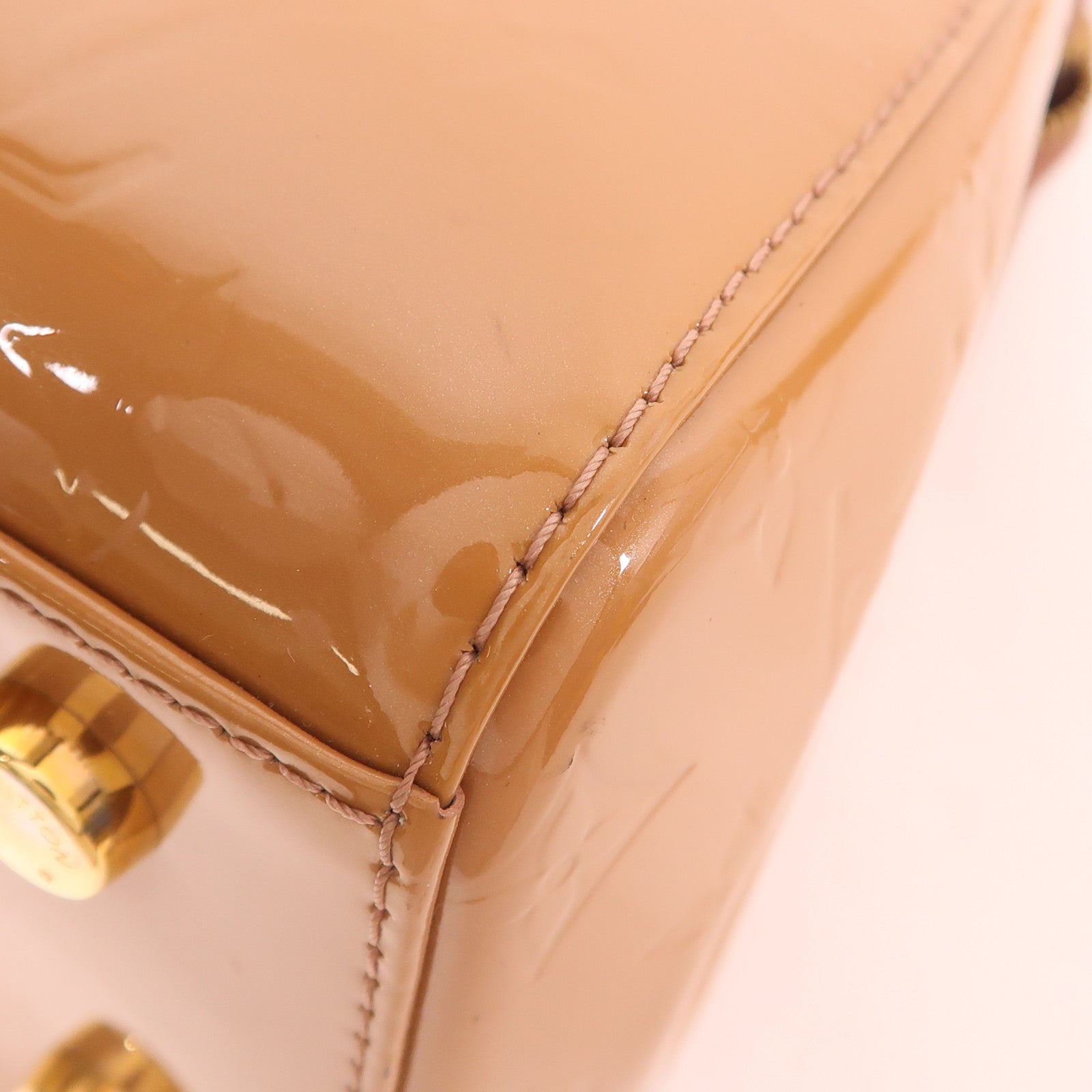 LOUIS VUITTON LV GHW Brea MM 2 Way Shoulder Bag M91588 Monogram Vernis Beige