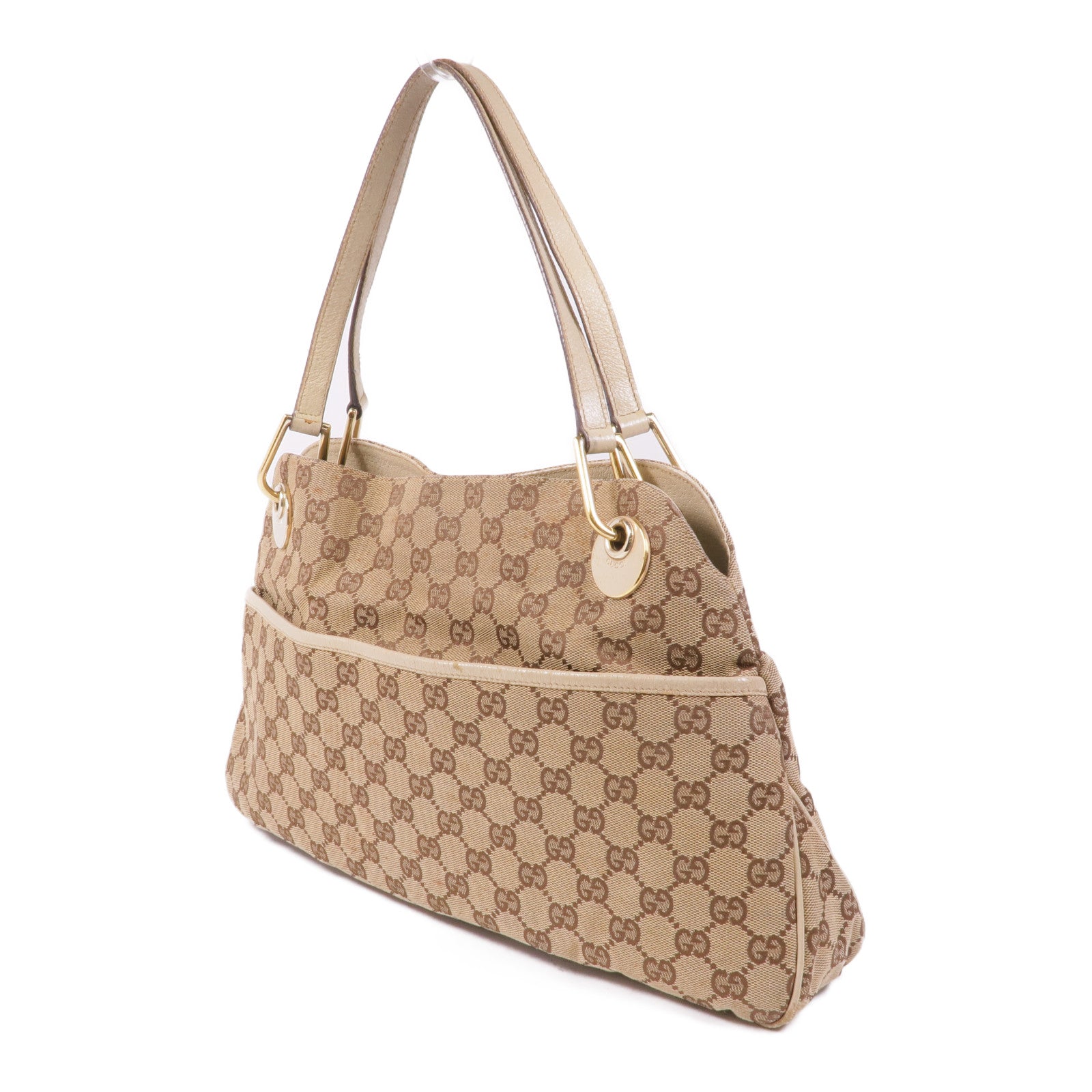 GUCCI 帆布Shoulder Bag金扣肩背袋