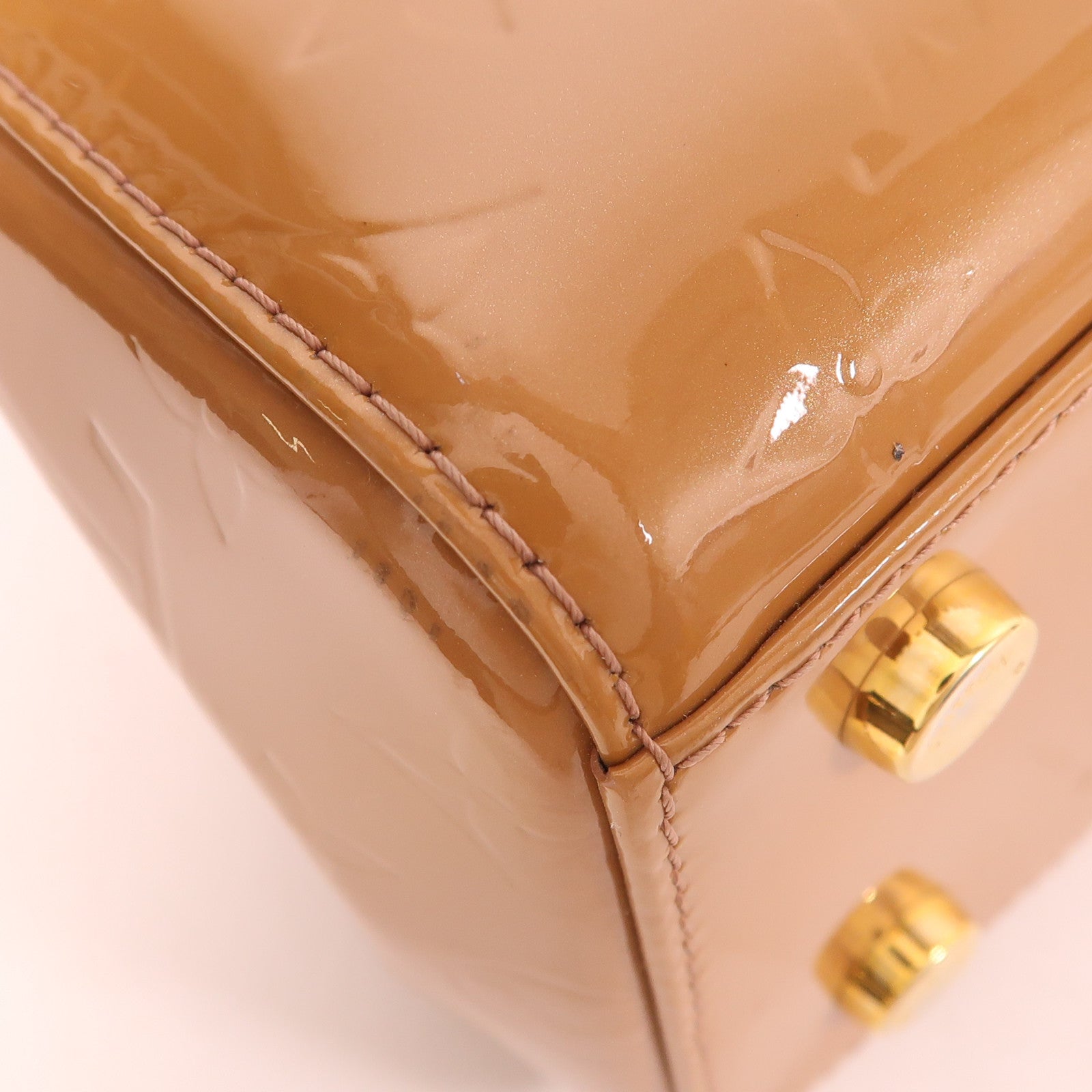 LOUIS VUITTON LV GHW Brea MM 2 Way Shoulder Bag M91588 Monogram Vernis Beige